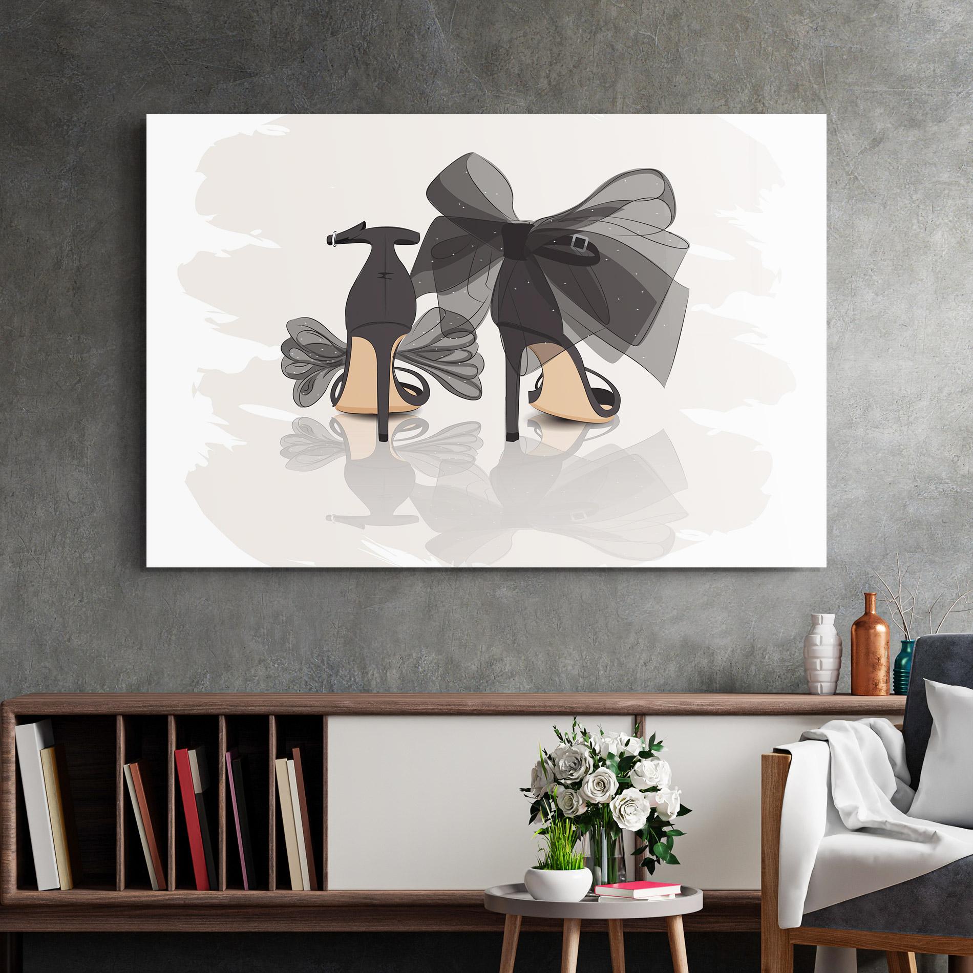 Glasbild Black Bow Heels mockup 2