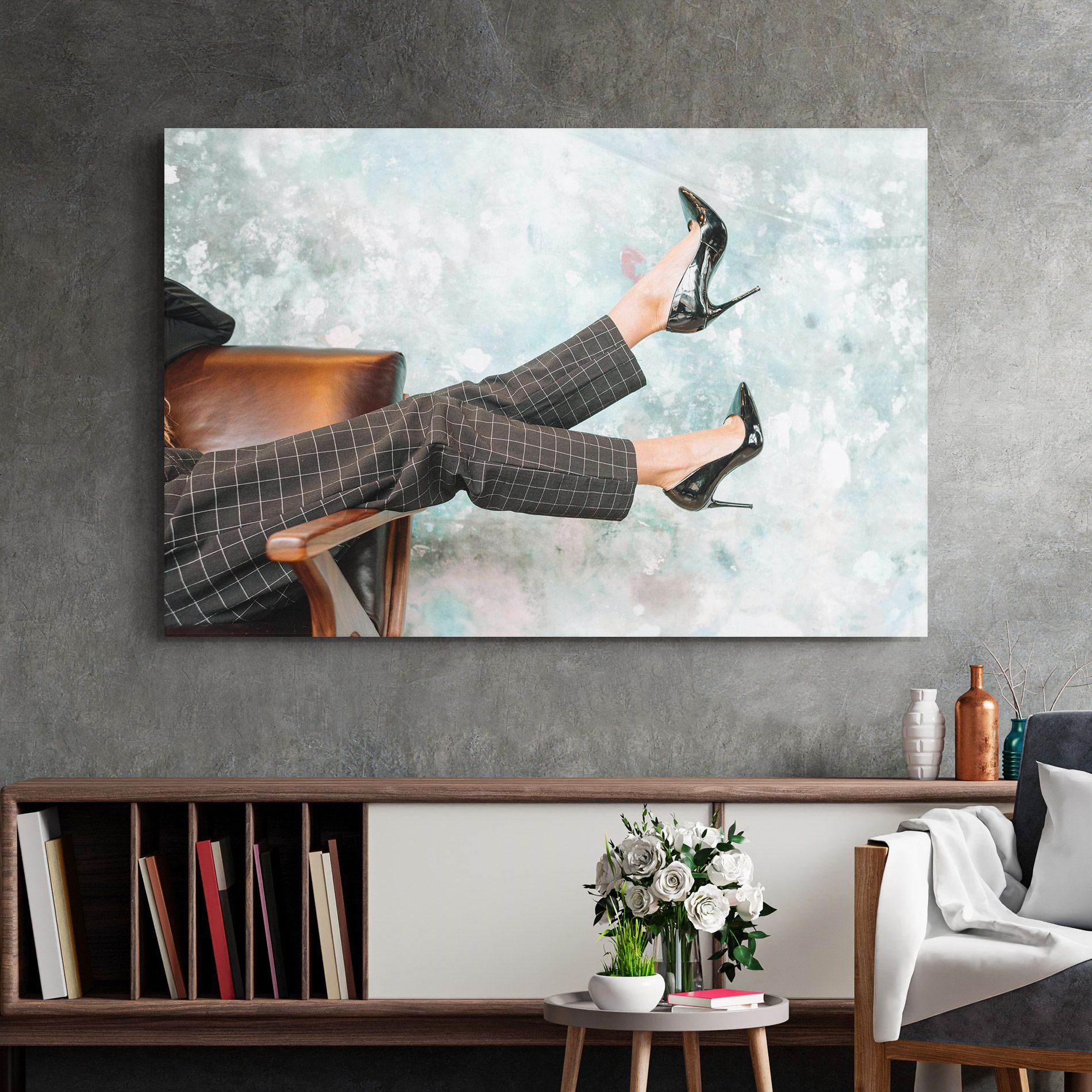 Black Shoes On Chair mockup 2