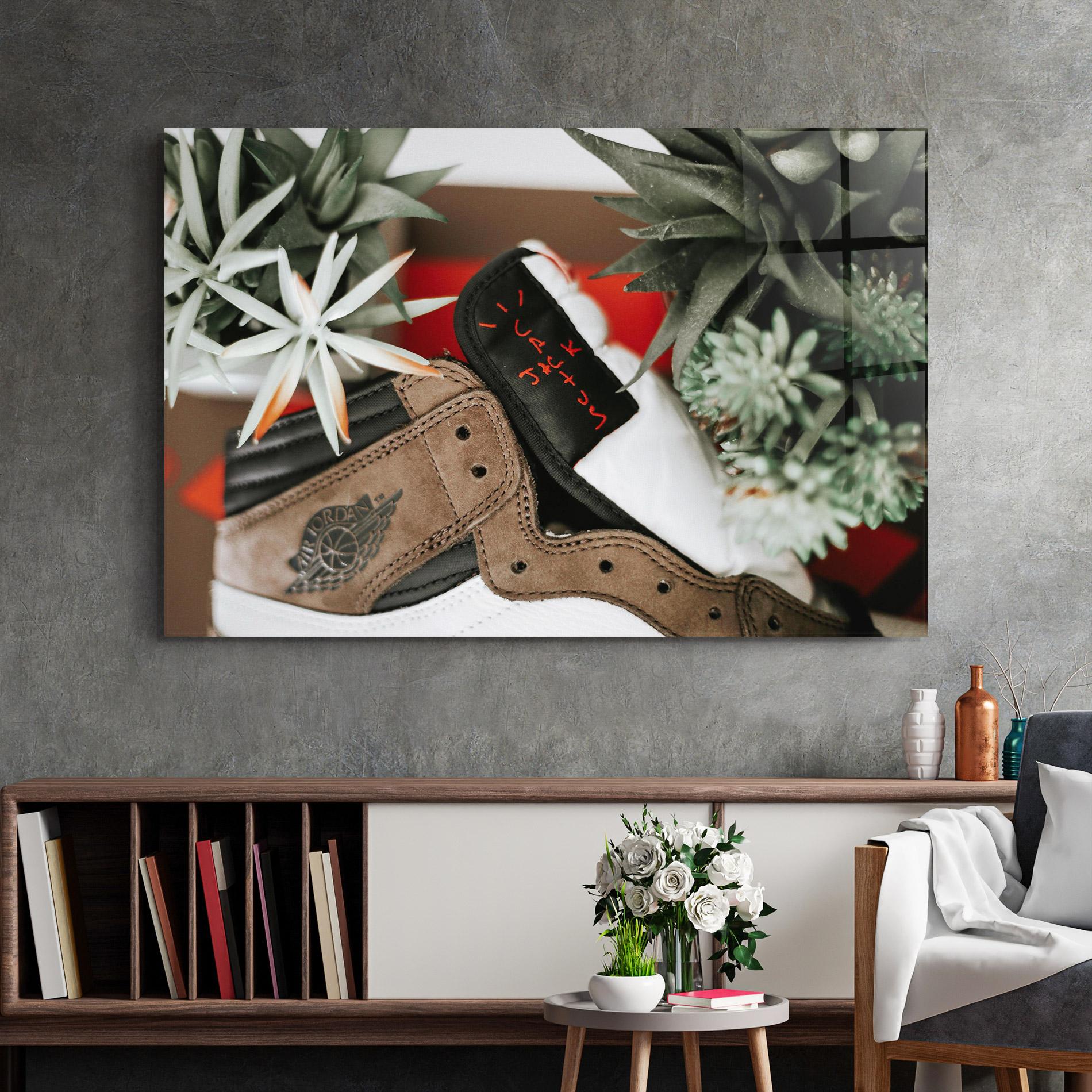 Glasbild Brown Air Jordan mockup 2