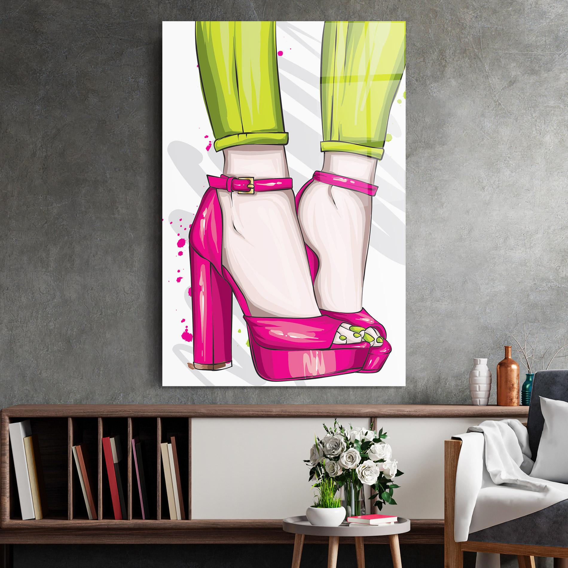 Glasbild Green Nails mockup 2