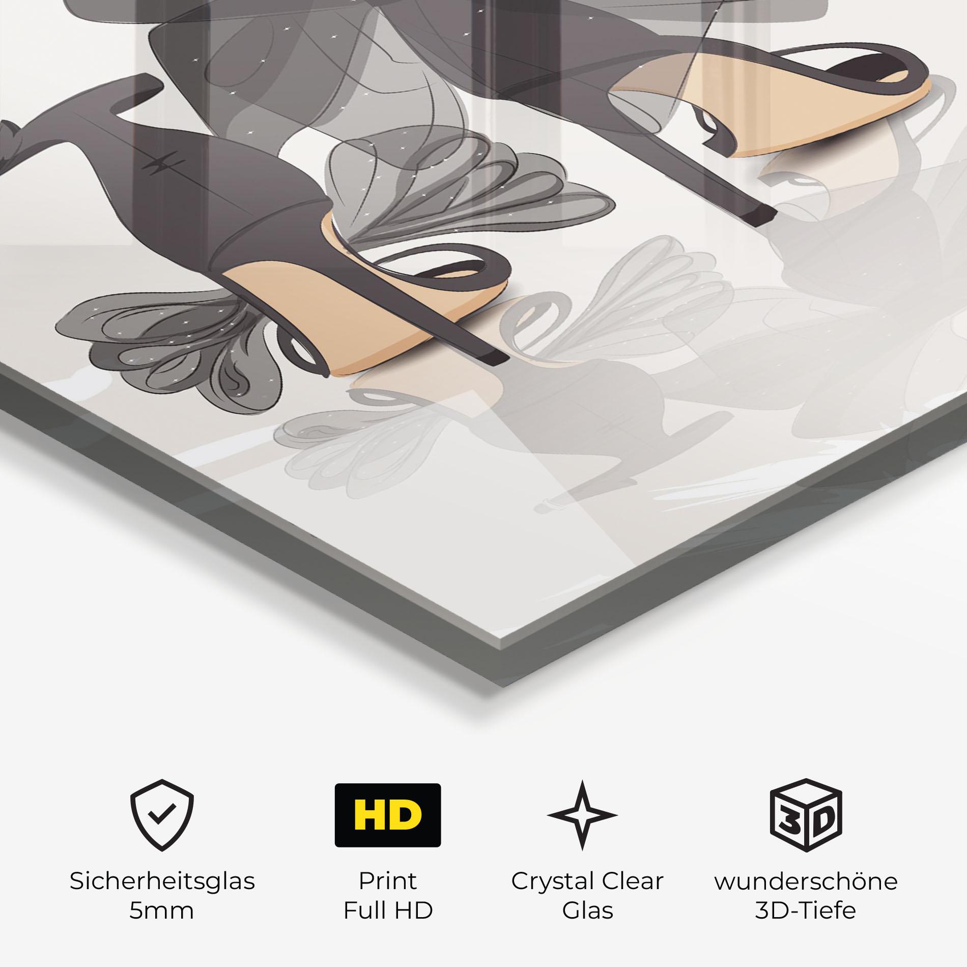 Glasbild Black Bow Heels mockup 3