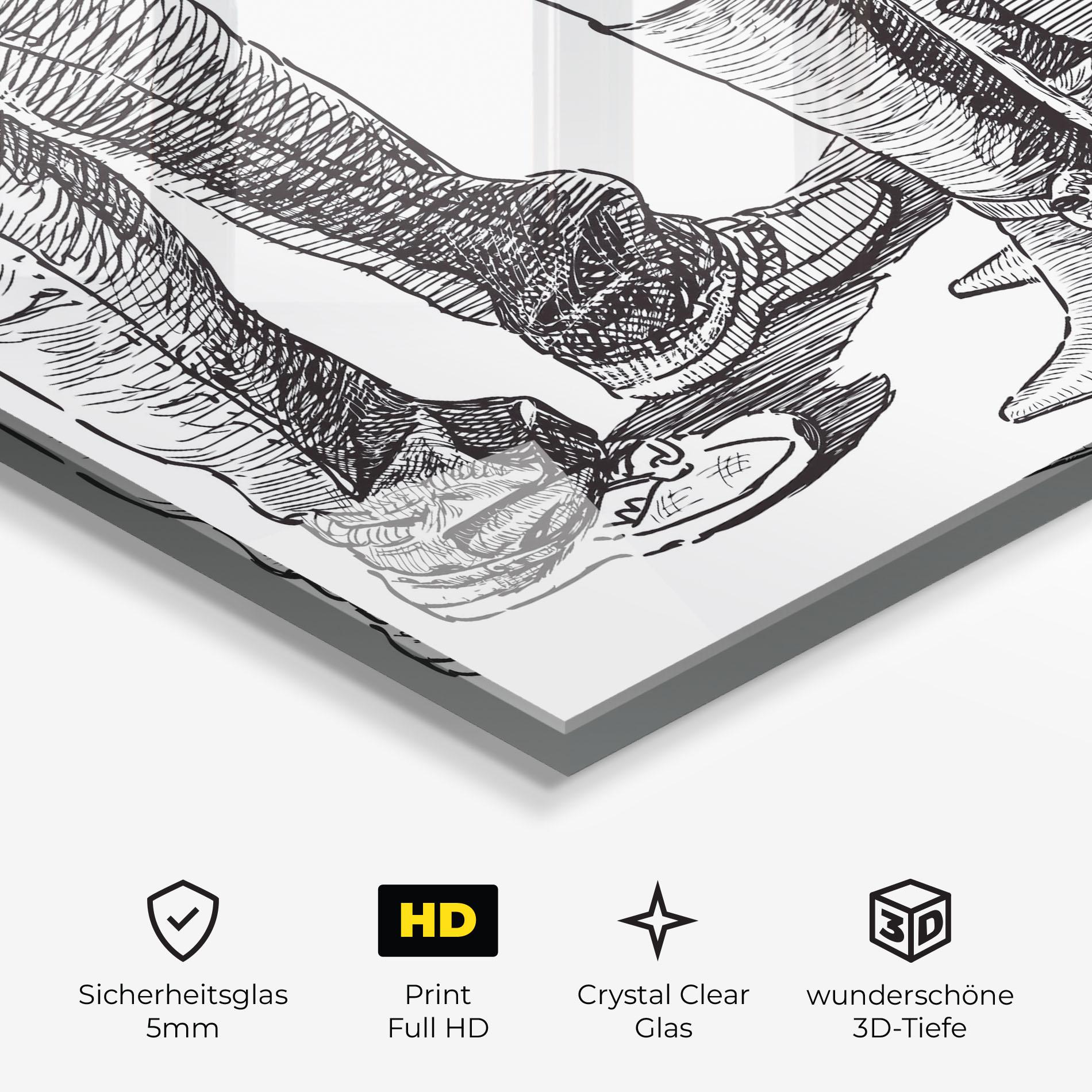 Glasbild Black Line Shoes mockup 3