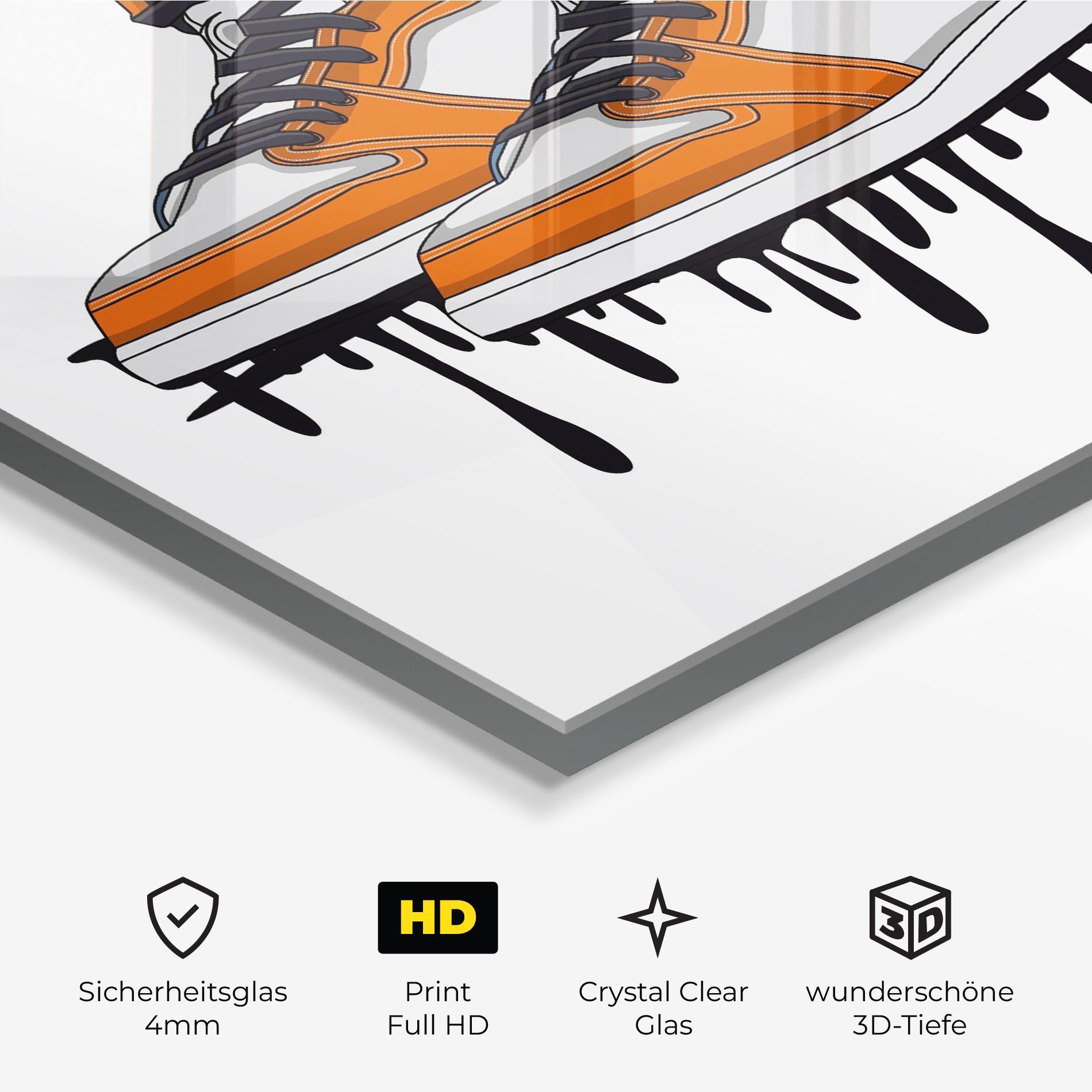 Glasbild Black Liquid Shoe mockup 3