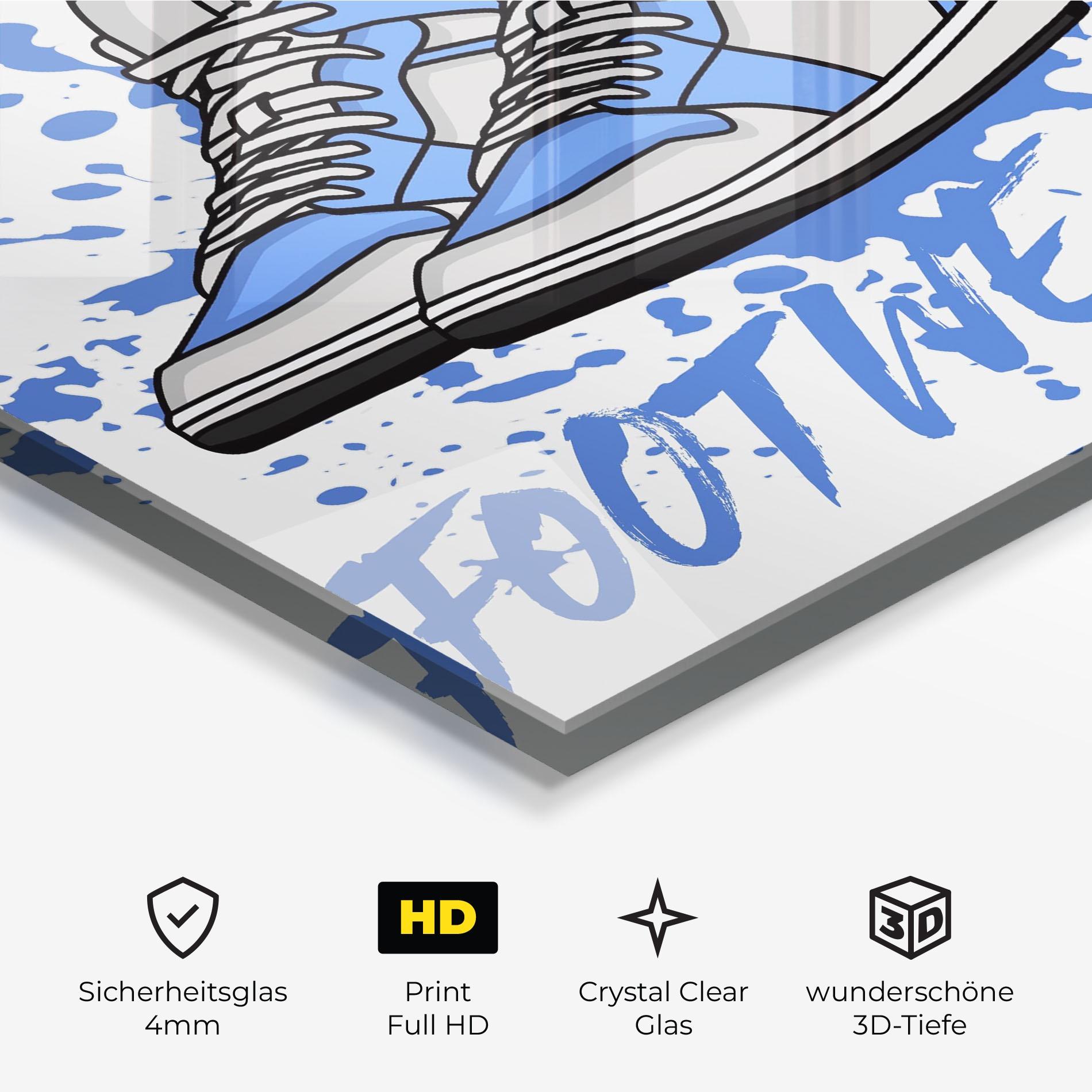 Glasbild Blue Footwear mockup 3
