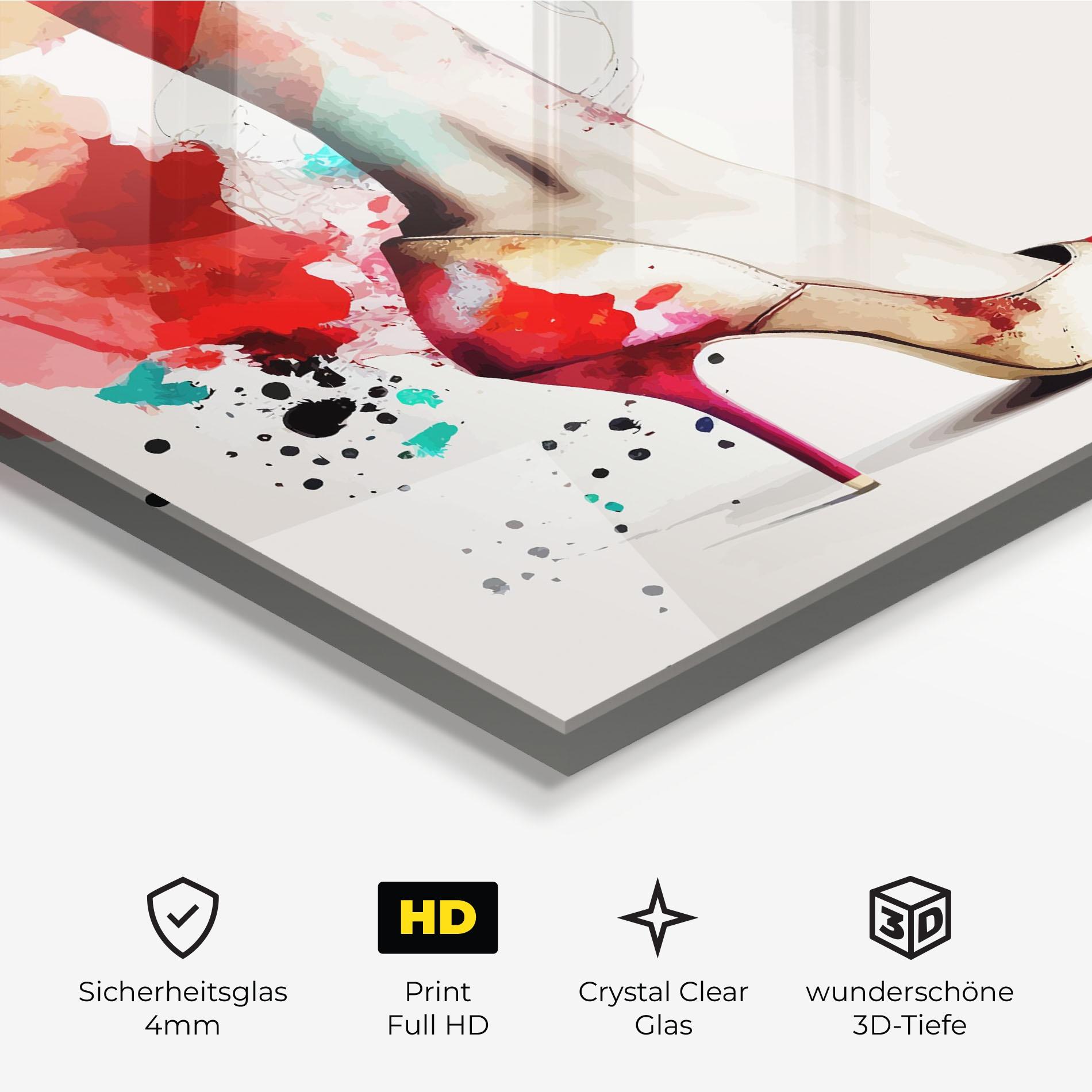 Glasbild Cream Heels Art mockup 3
