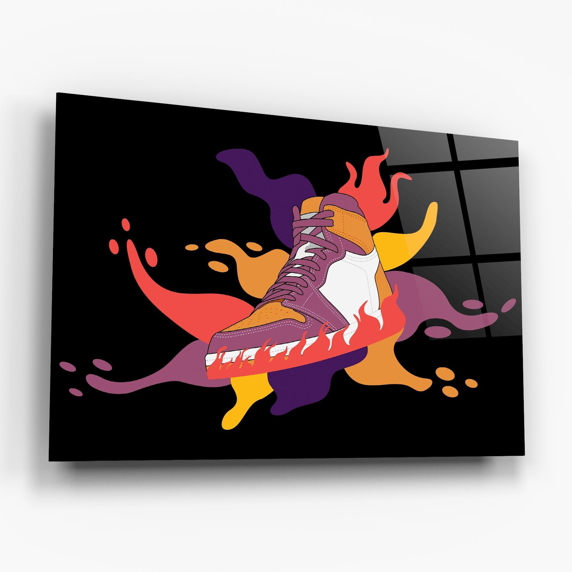 Glasbild Abstract Sneakers Art mockup 6