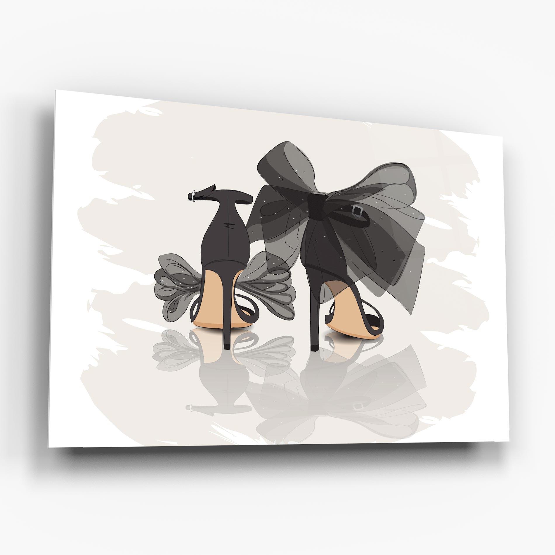 Glasbild Black Bow Heels mockup 6