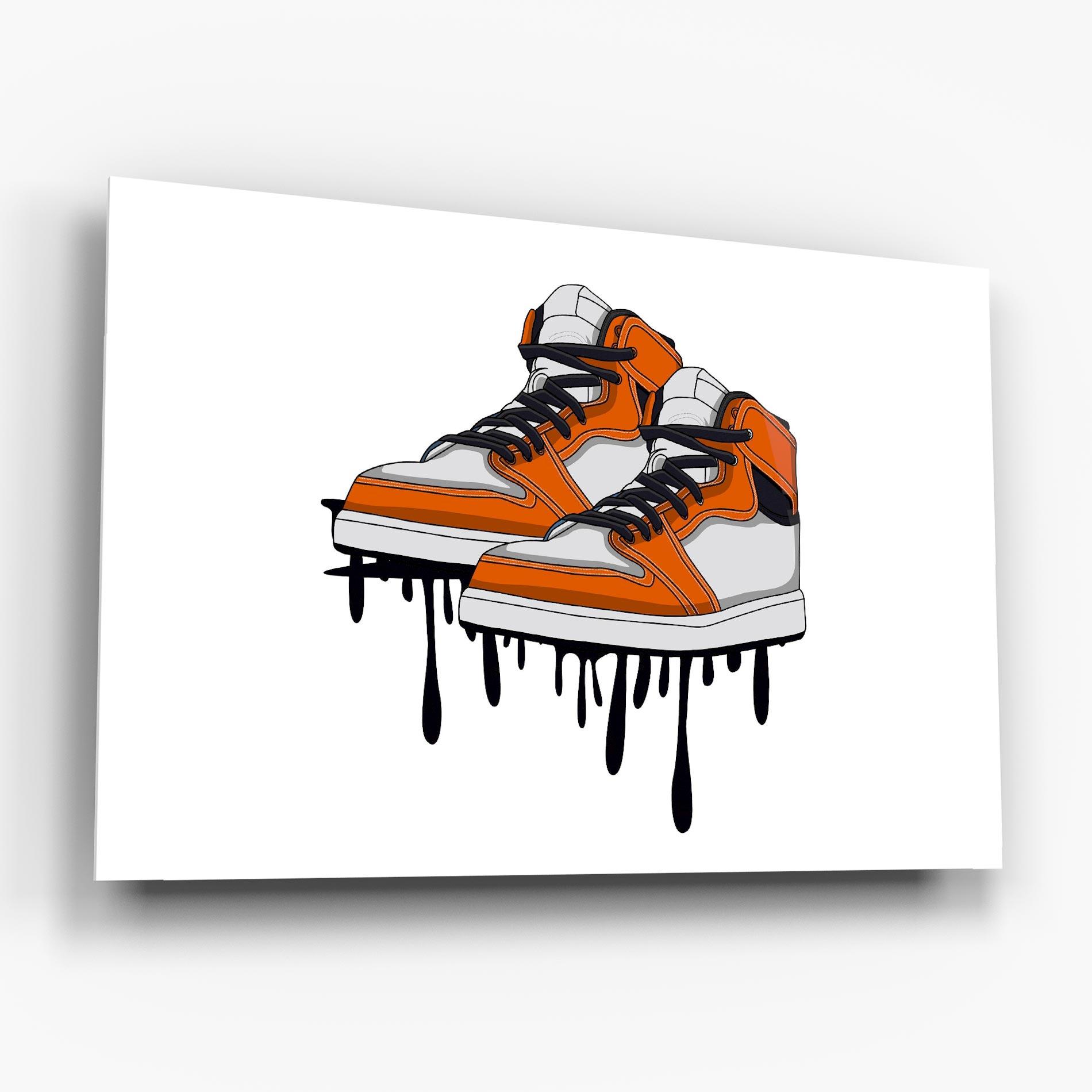 Glasbild Black Liquid Shoe mockup 6