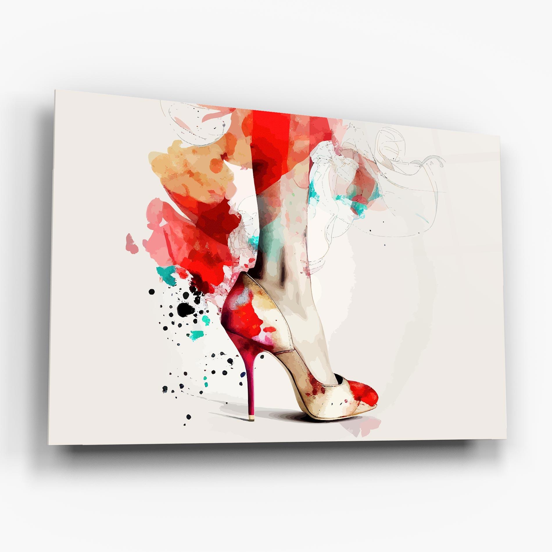 Glasbild Cream Heels Art mockup 6