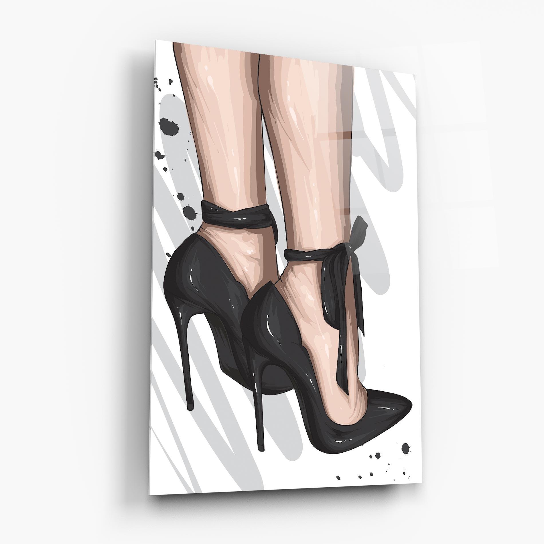 Glasbild Black Woman Shoes mockup 6