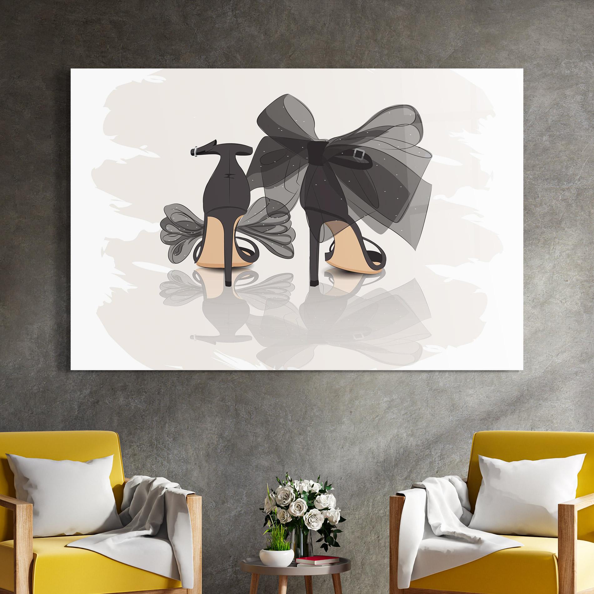 Glasbild Black Bow Heels mockup 4
