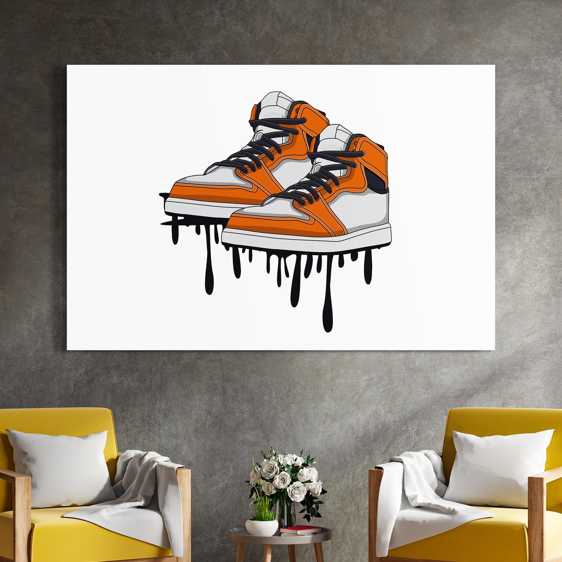 Glasbild Black Liquid Shoe mockup 4