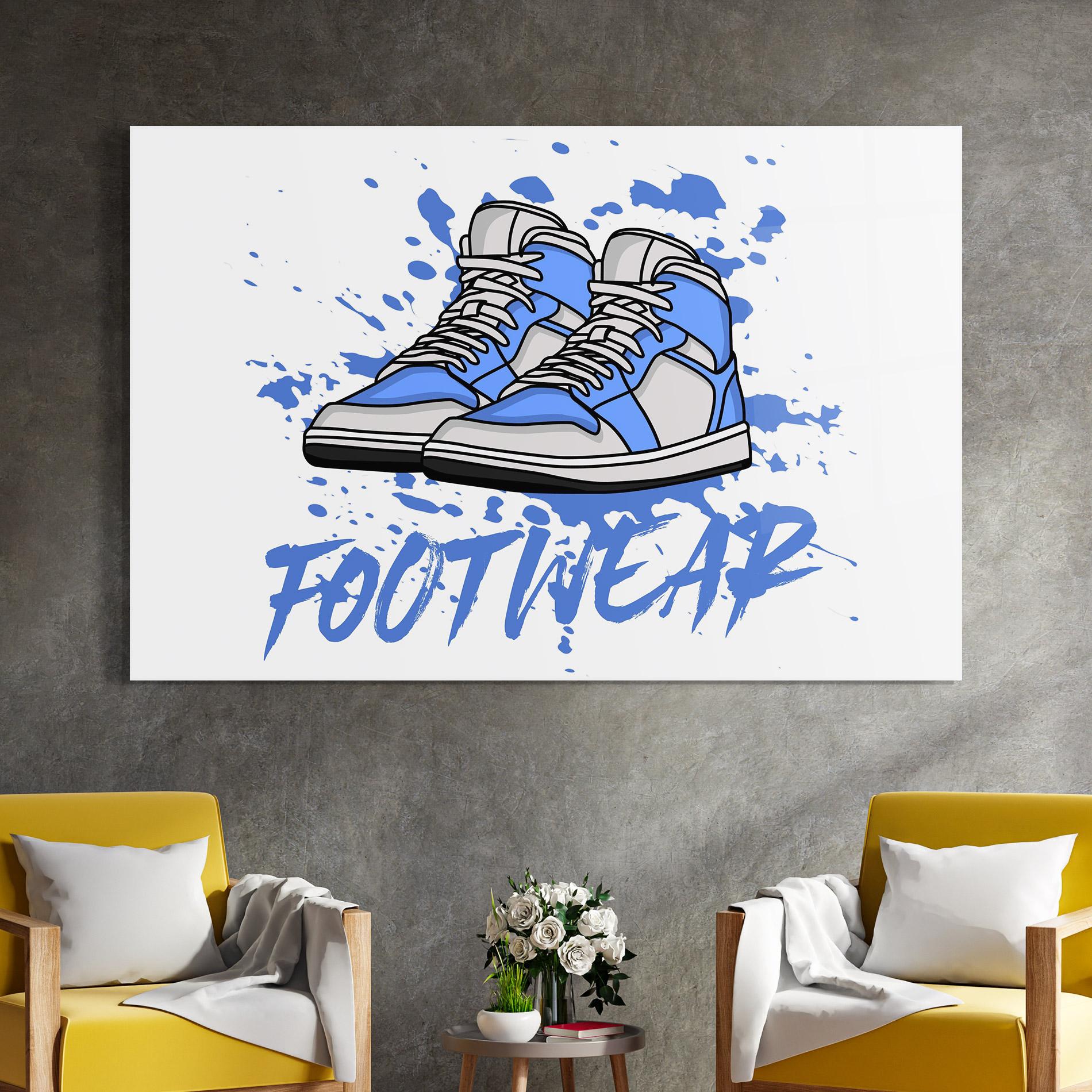 Glasbild Blue Footwear mockup 4