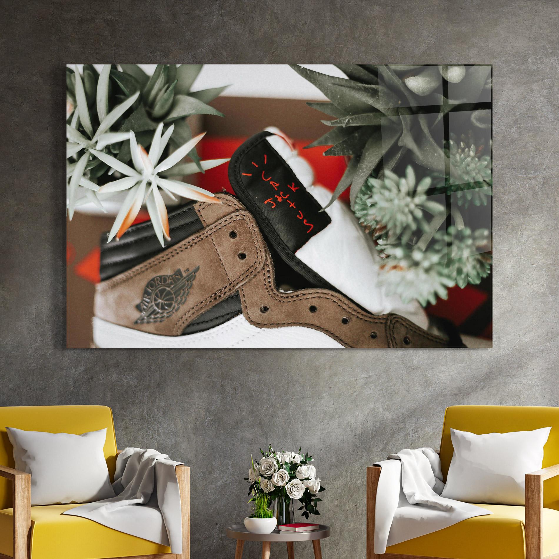 Glasbild Brown Air Jordan mockup 4