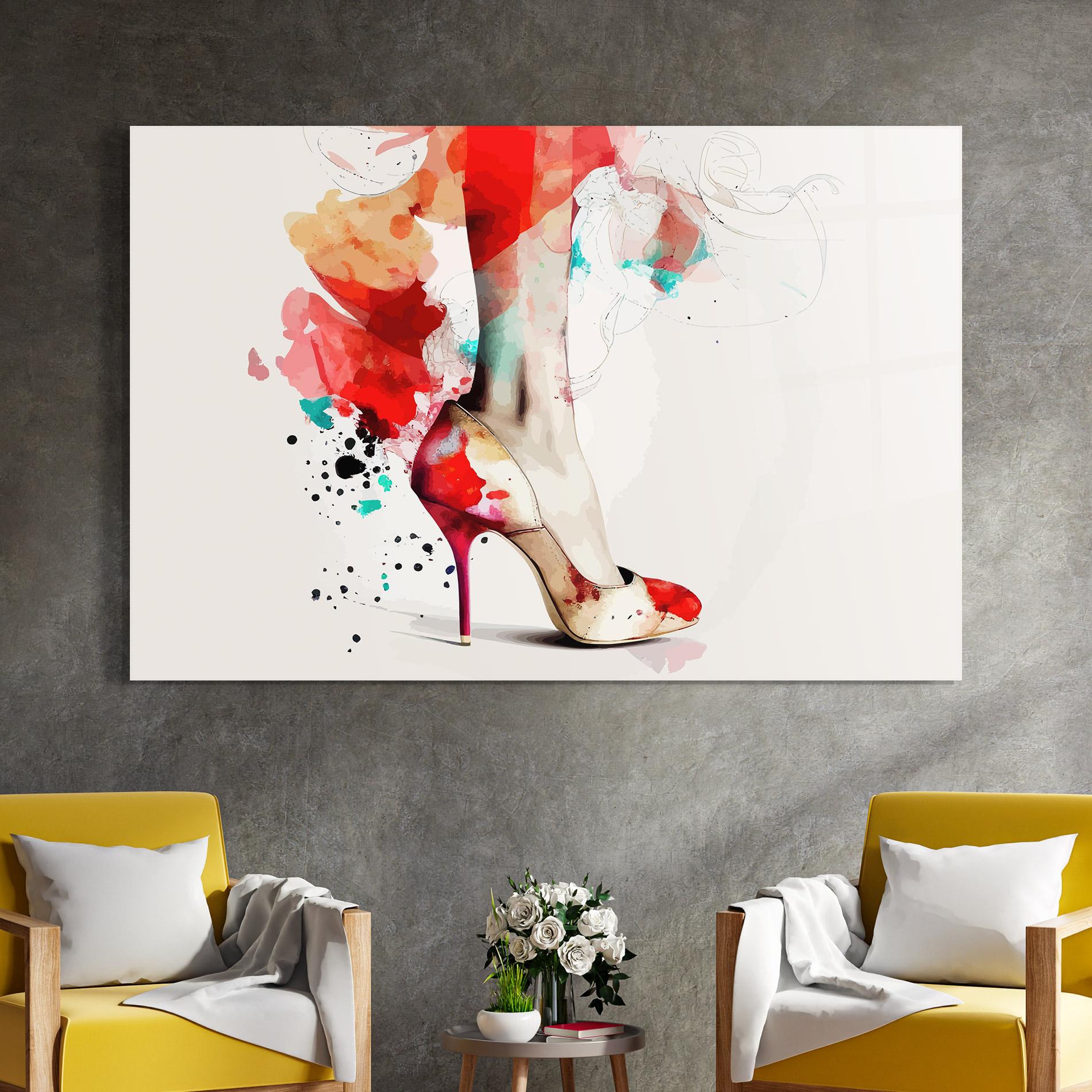 Glasbild Cream Heels Art mockup 4