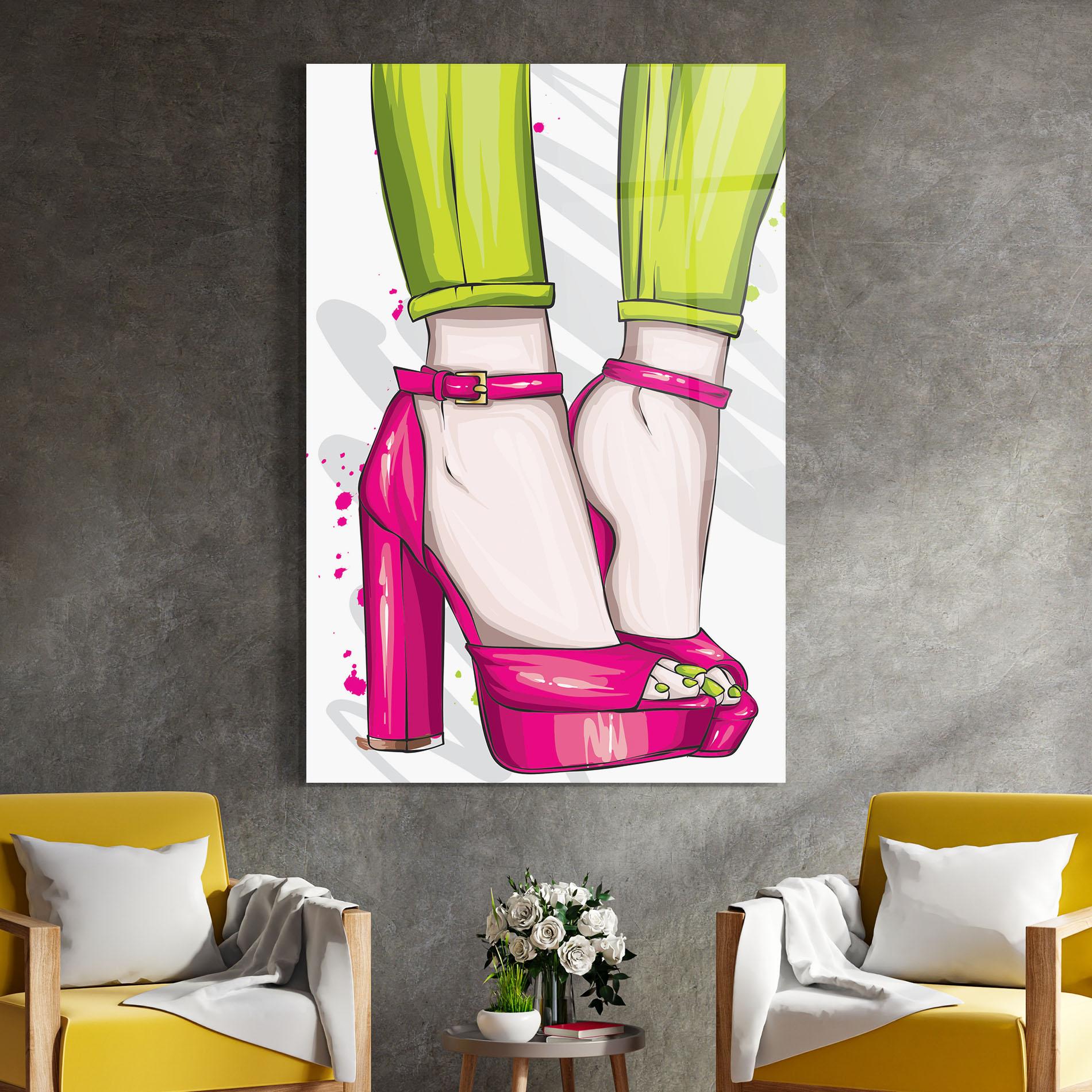 Glasbild Green Nails mockup 4