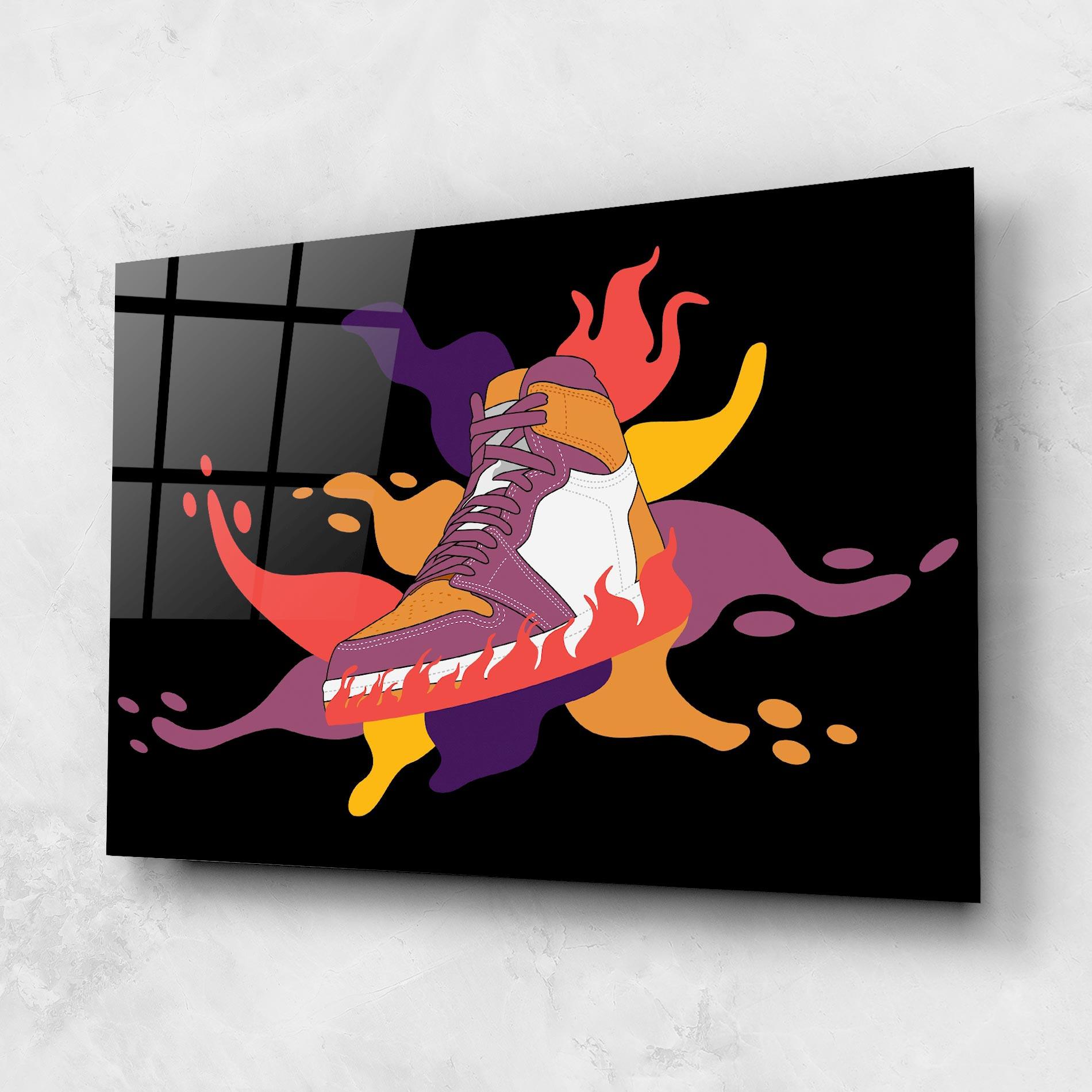 Glasbild Abstract Sneakers Art mockup 1