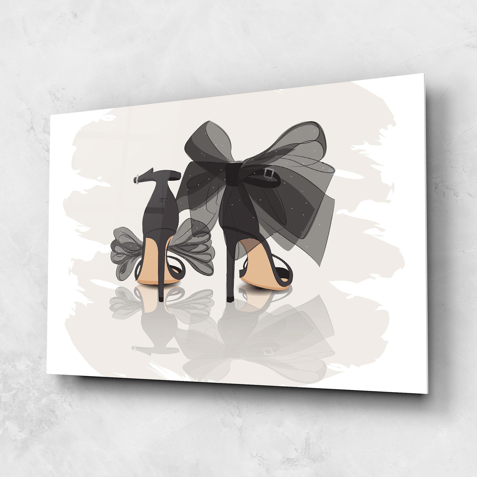 Glasbild Black Bow Heels mockup 1