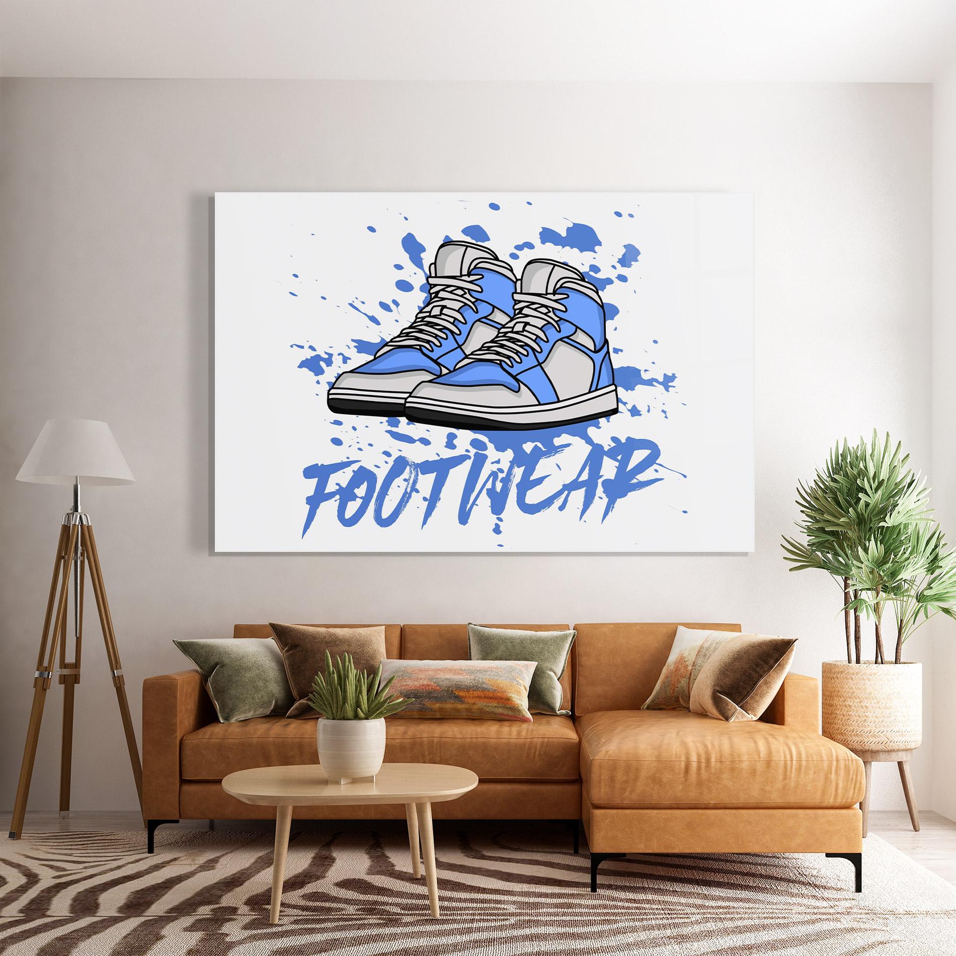 Glasbild Blue Footwear mockup 7