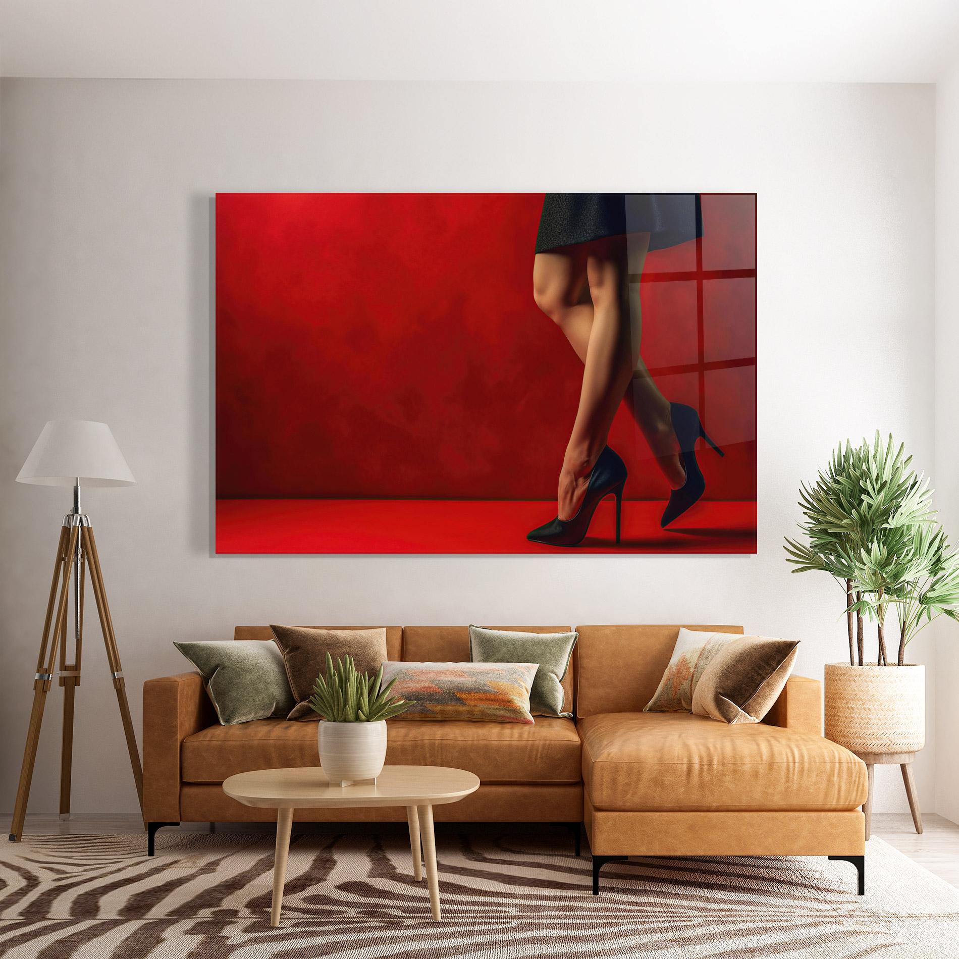 Glasbild Female Legs Heels mockup 7