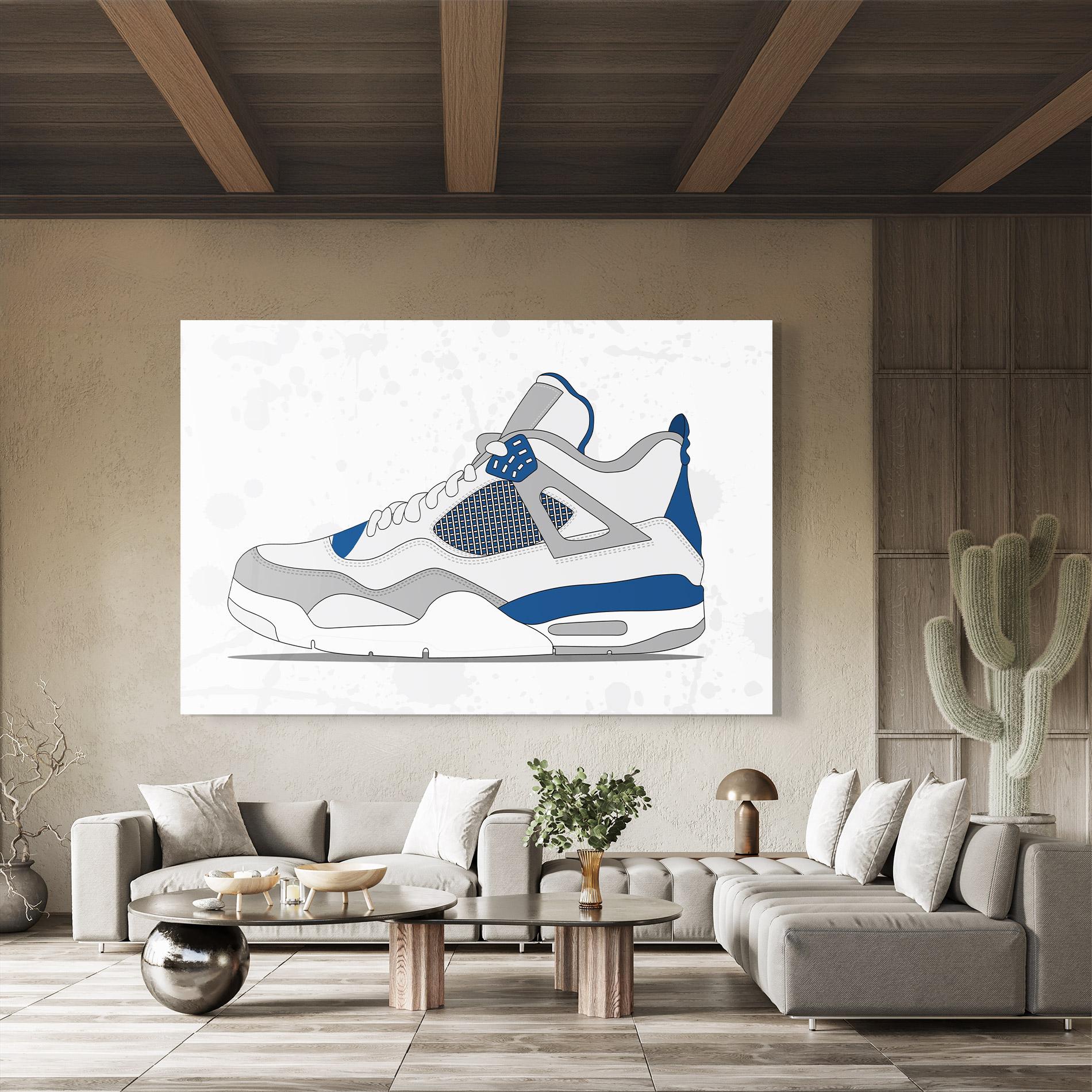 Glasbild Blue Grey Sneakers mockup 8