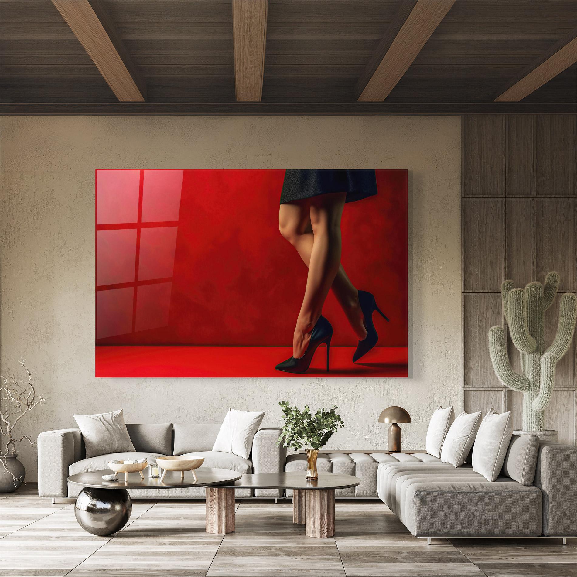 Glasbild Female Legs Heels mockup 8