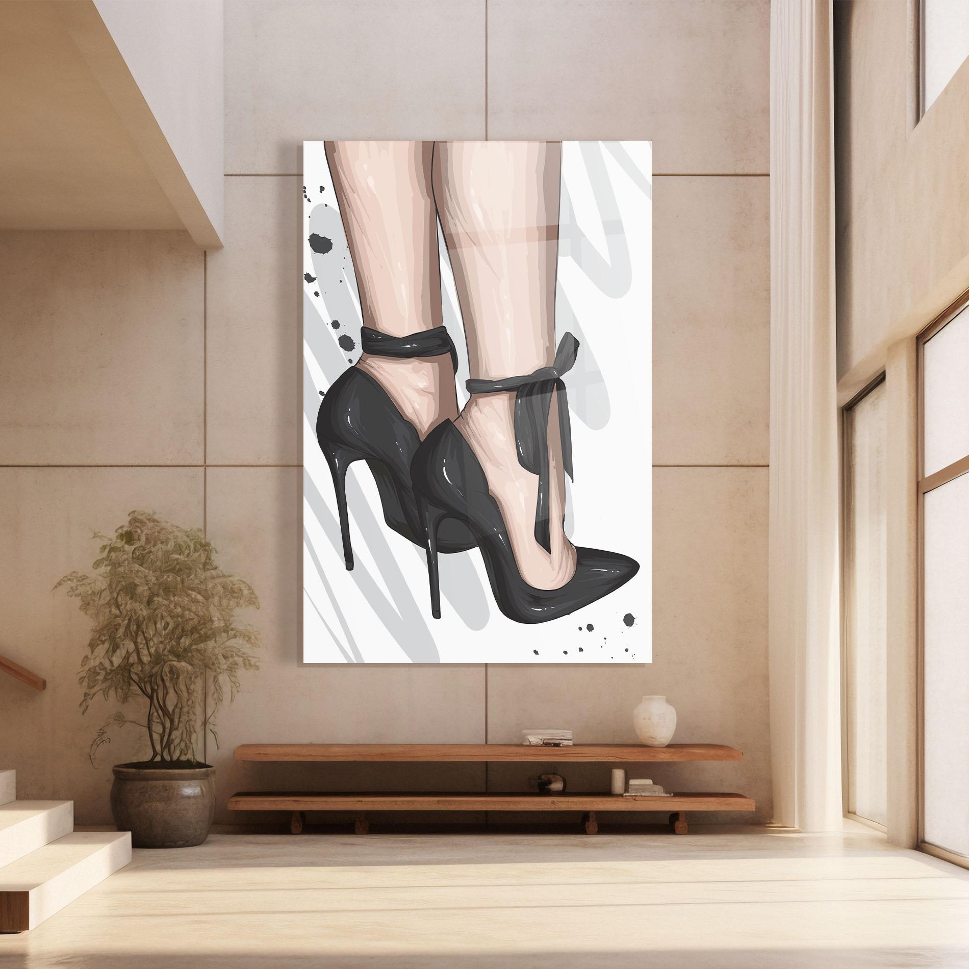 Glasbild Black Woman Shoes mockup 8