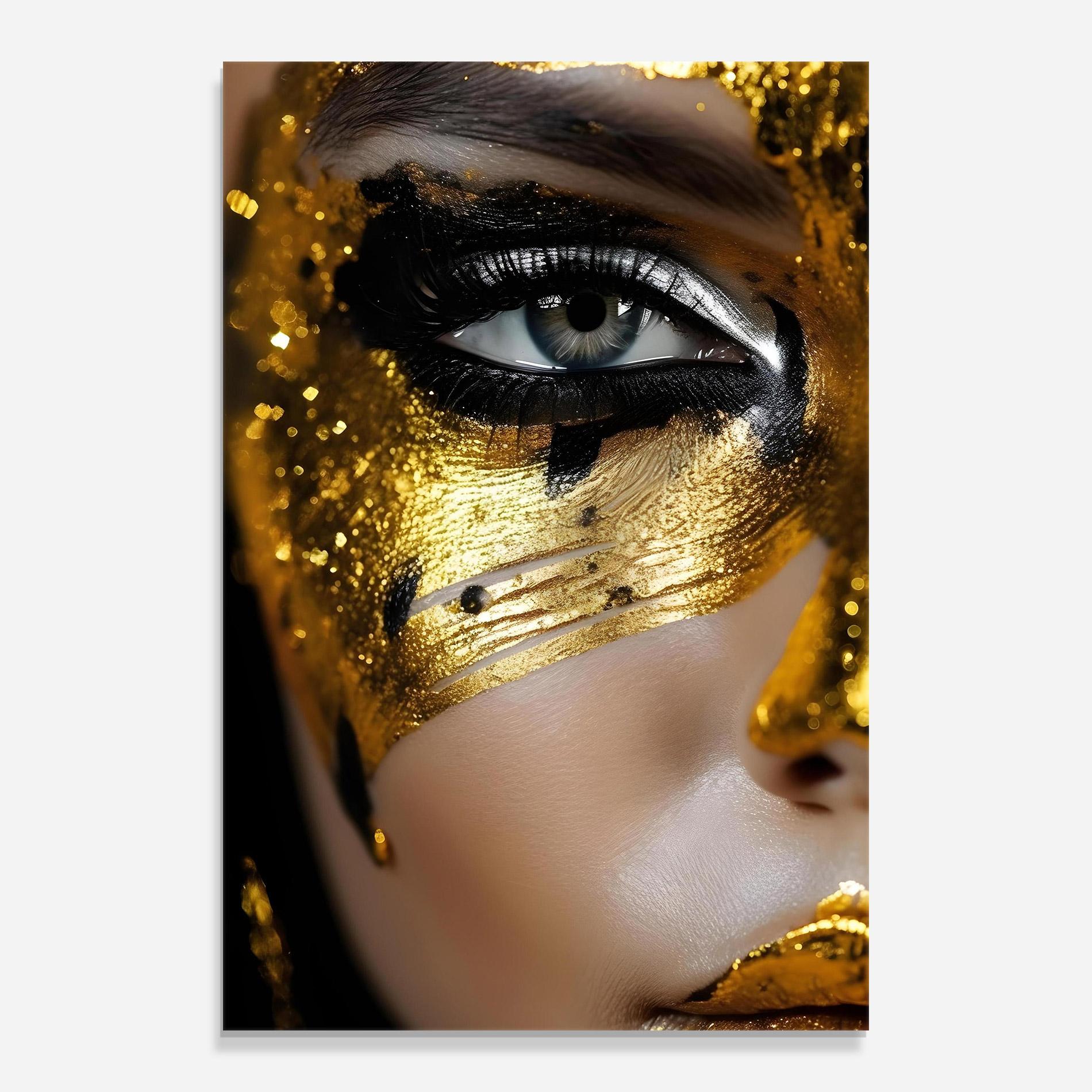 Glasbild Black Gold Eyeliner mockup 0