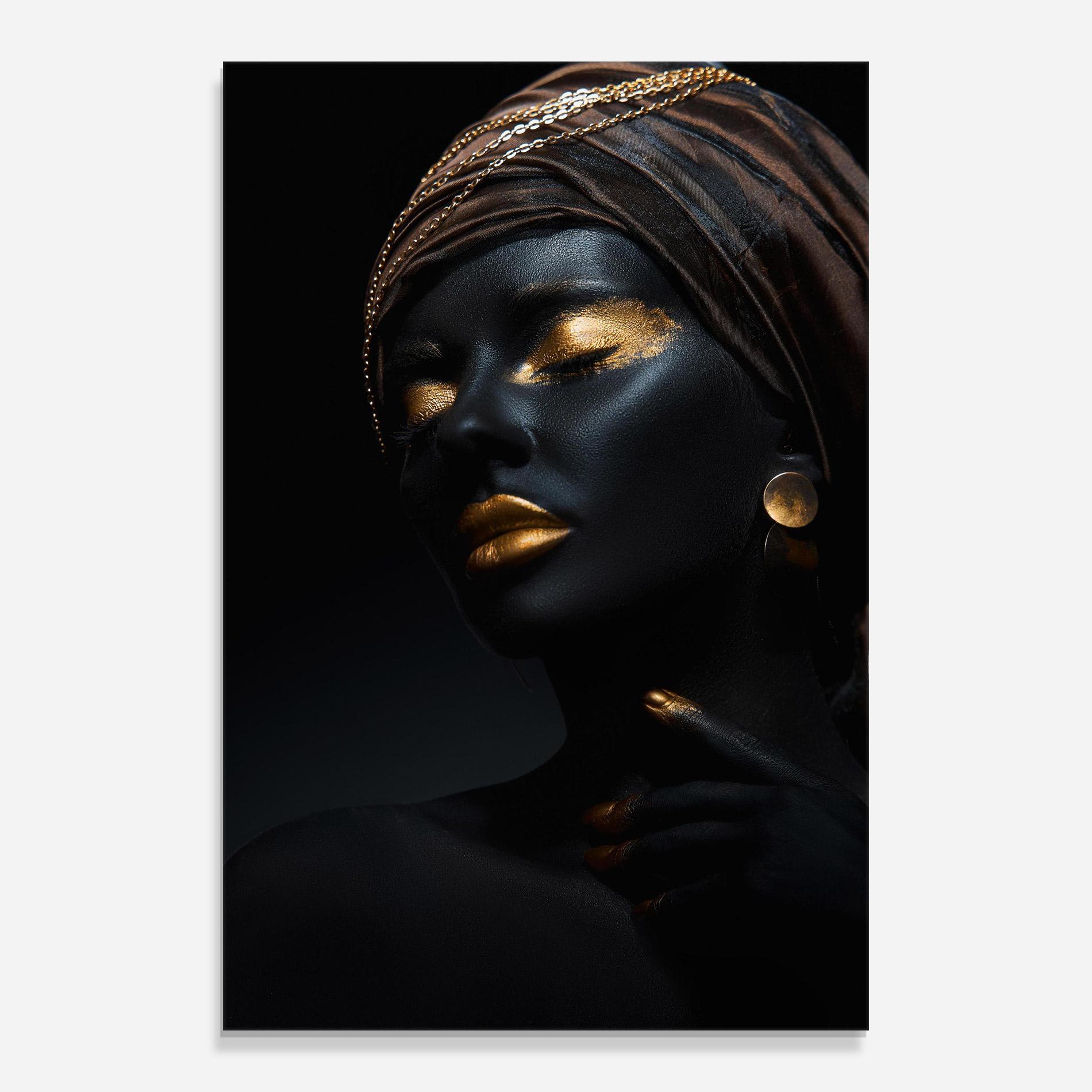 Glasbild Black Gold Skin mockup 0