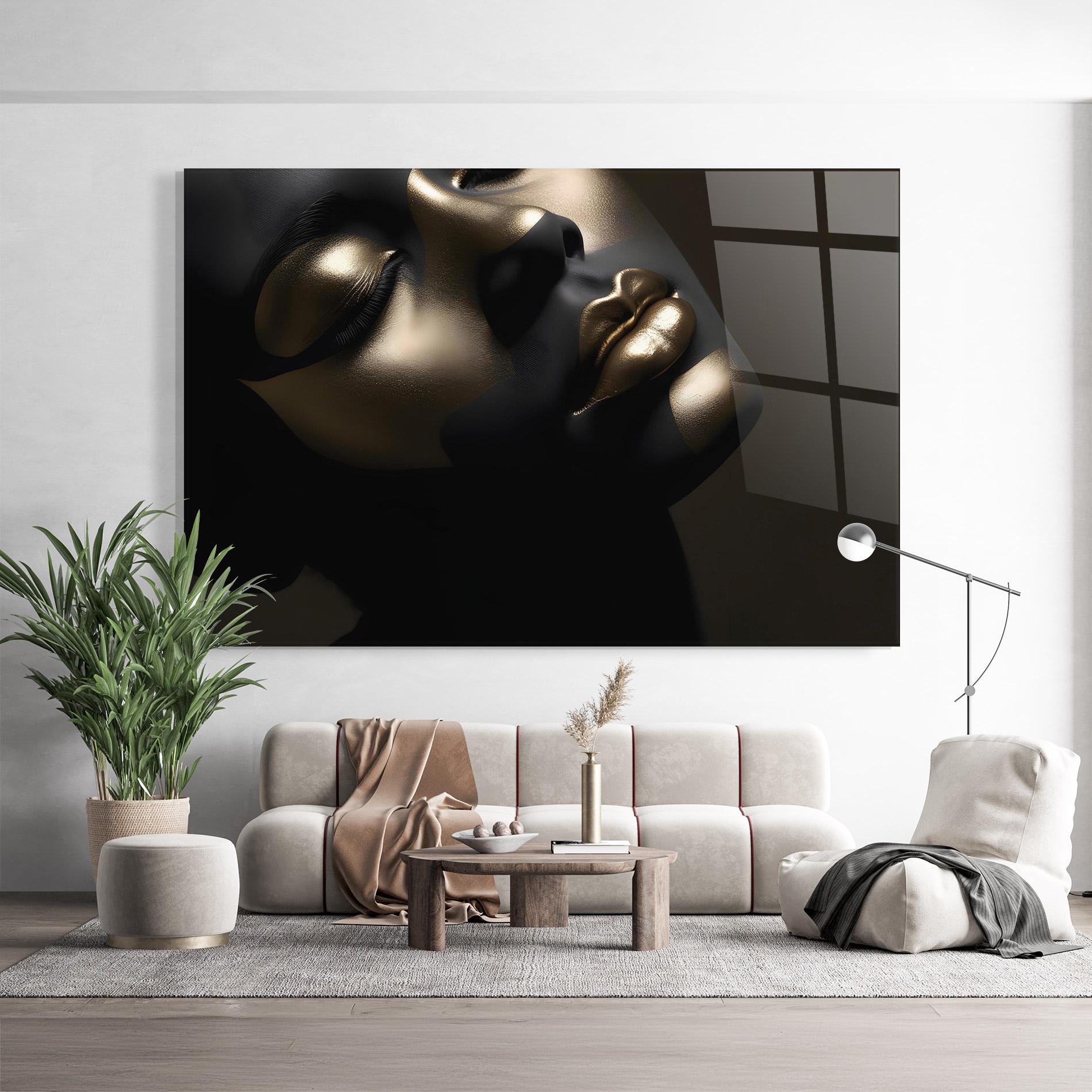 Glasbild Dark Gold Face mockup 9