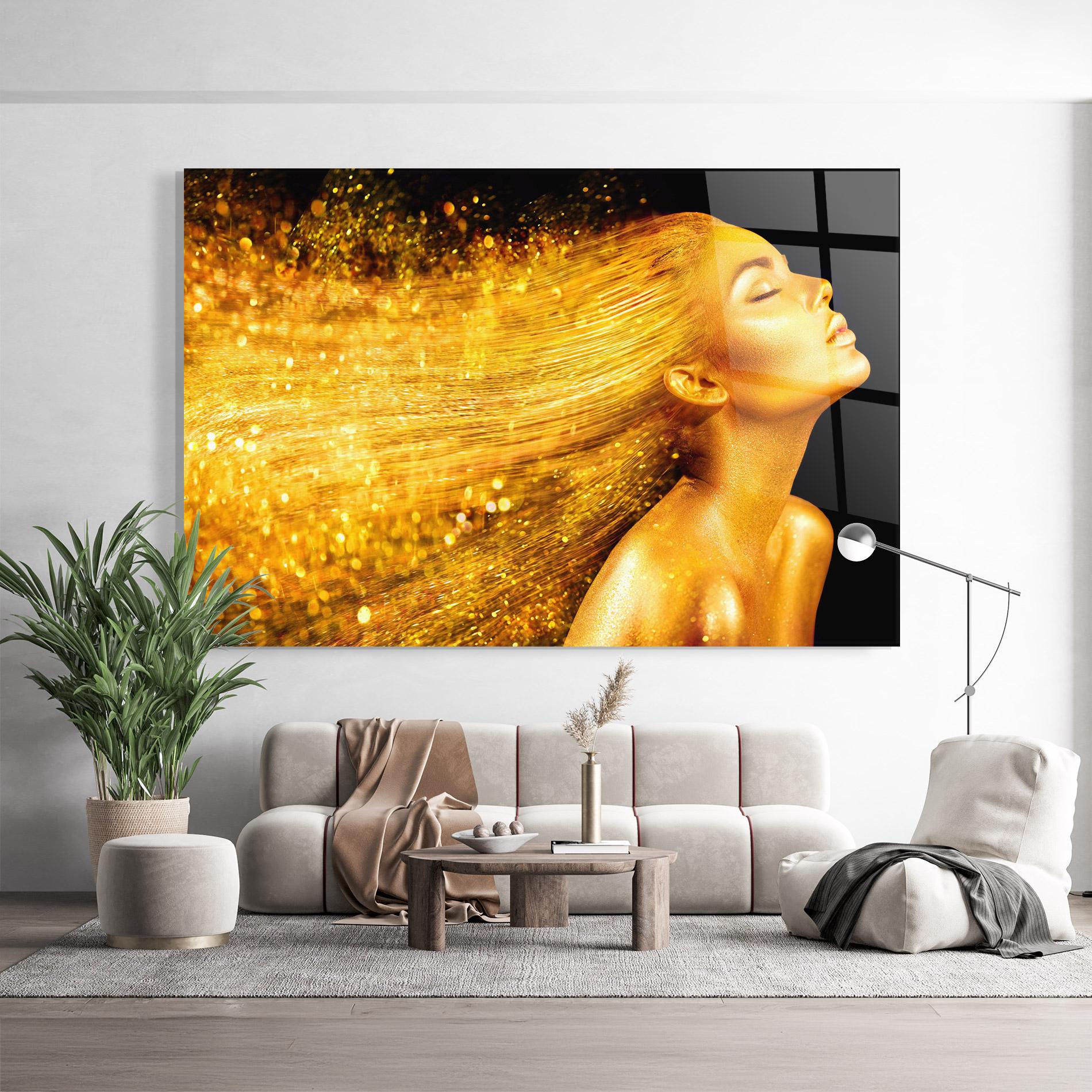 Glasbild Golden Girl mockup 9