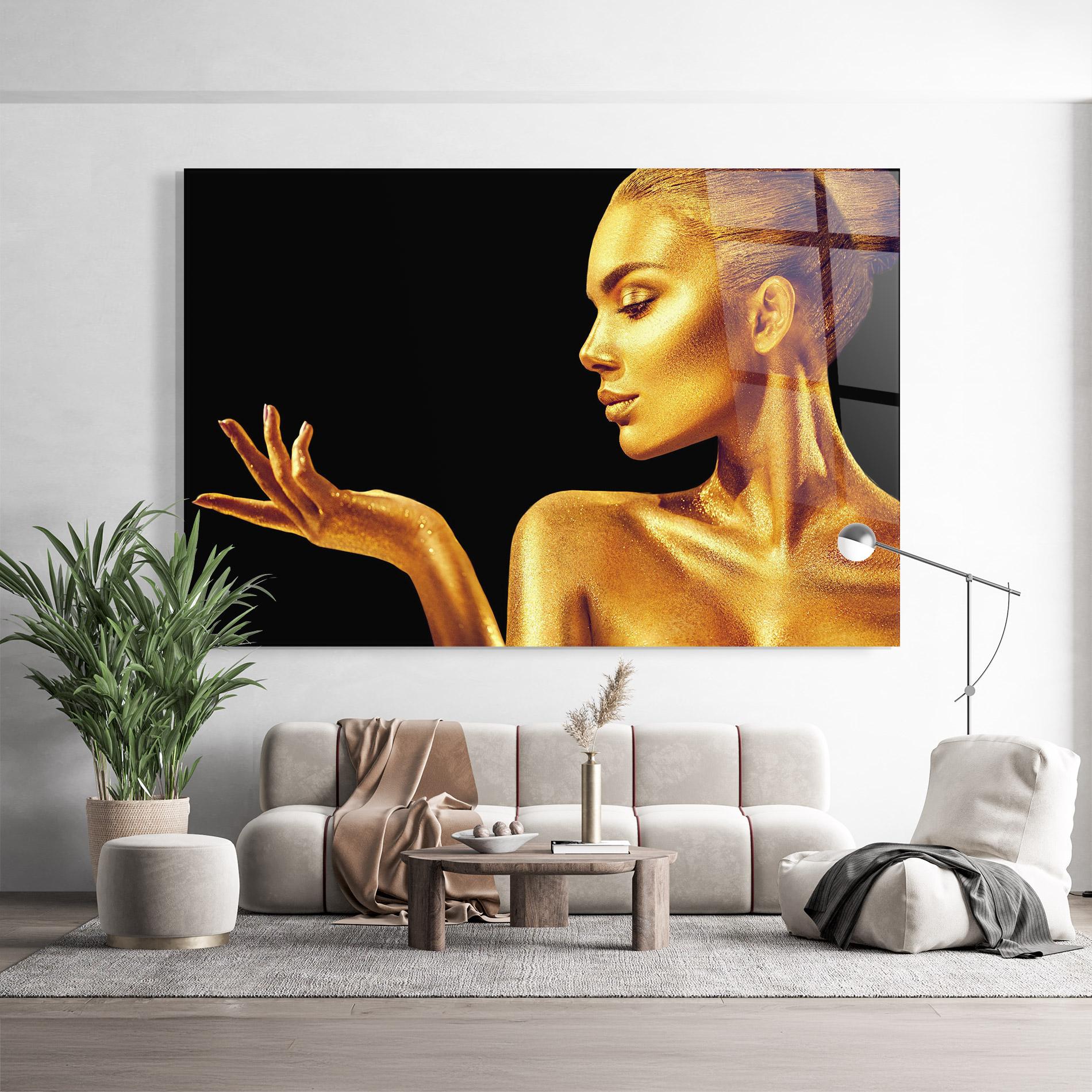 Glasbild Golden Glamour mockup 9