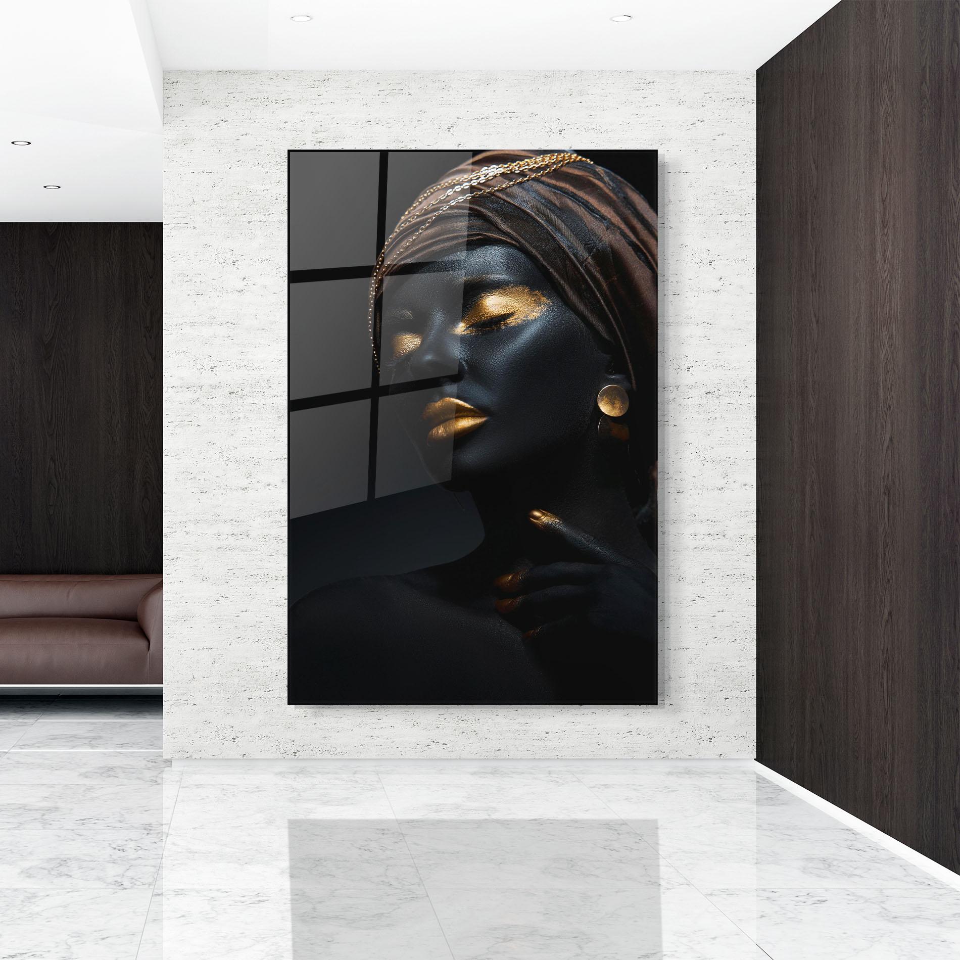 Glasbild Black Gold Skin mockup 9