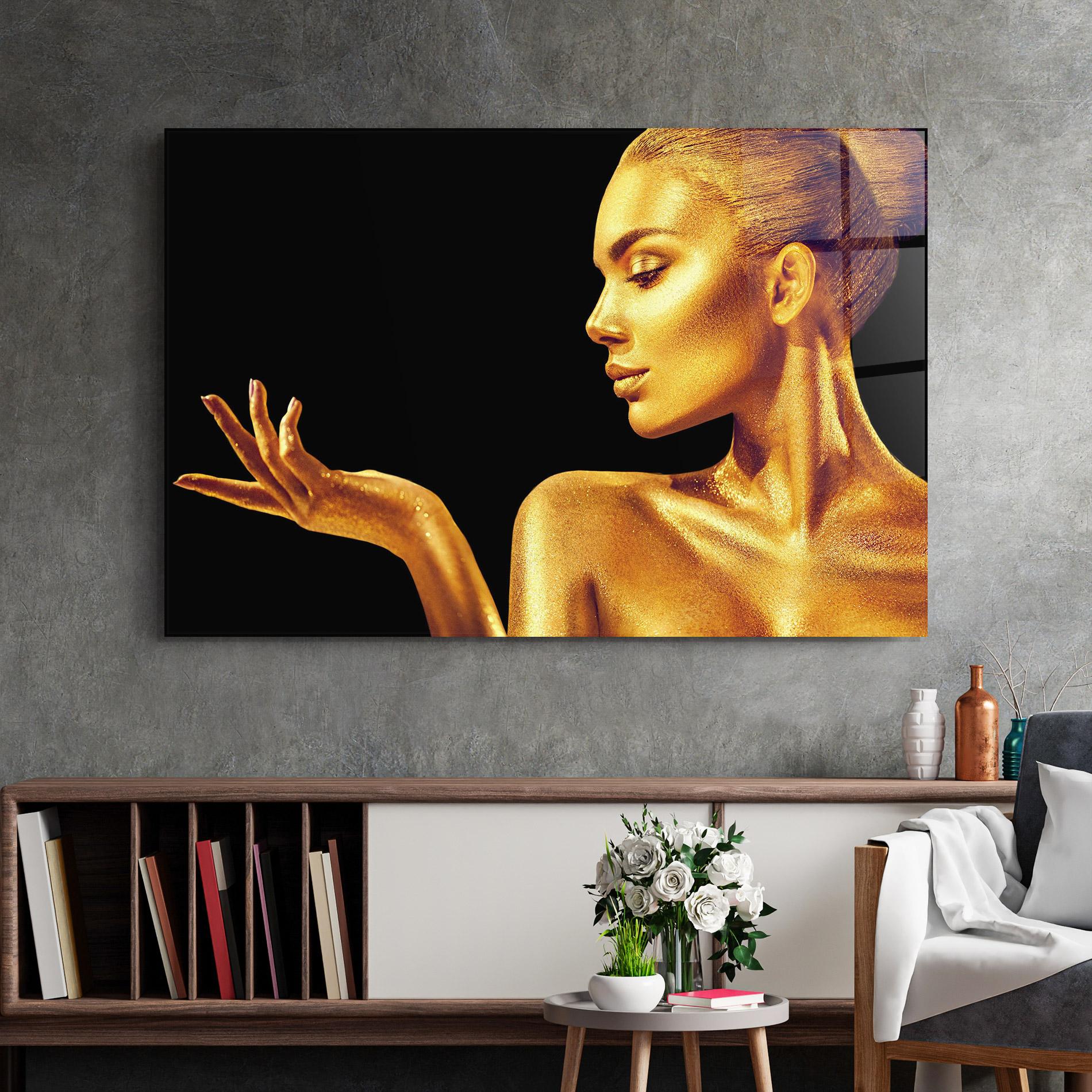 Glasbild Golden Glamour mockup 2