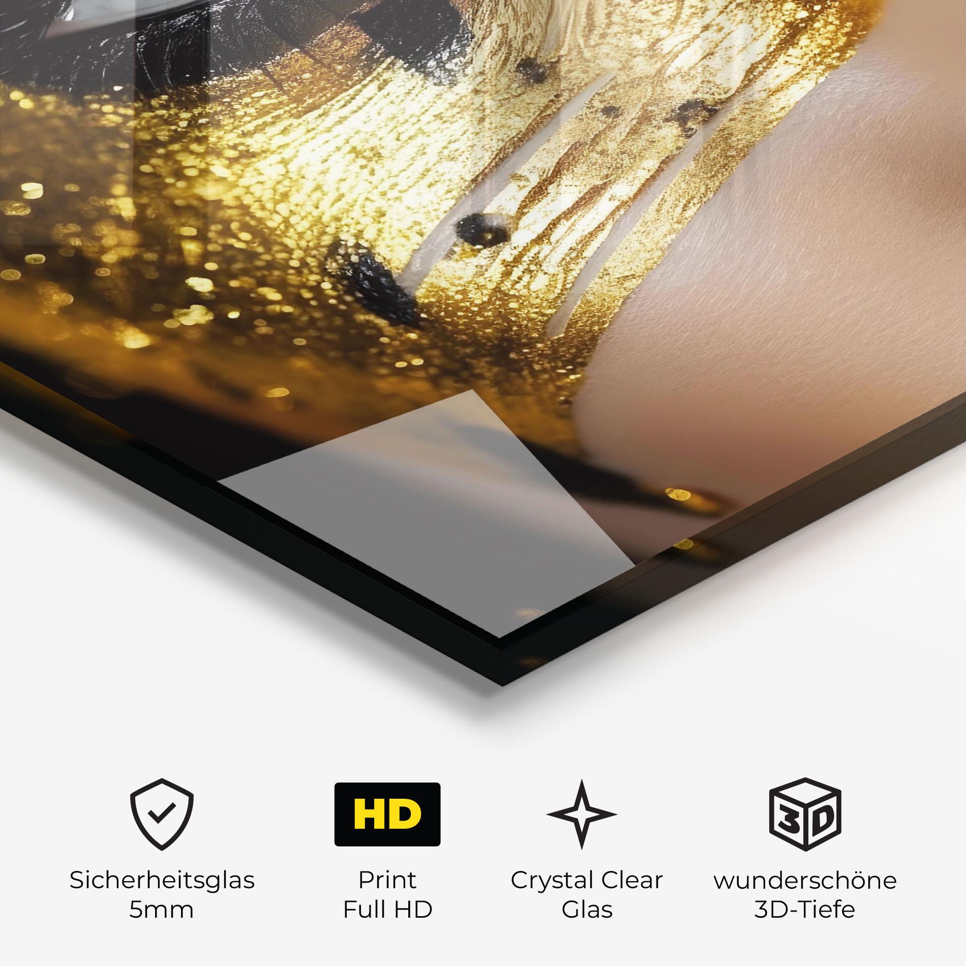 Glasbild Black Gold Eyeliner mockup 3