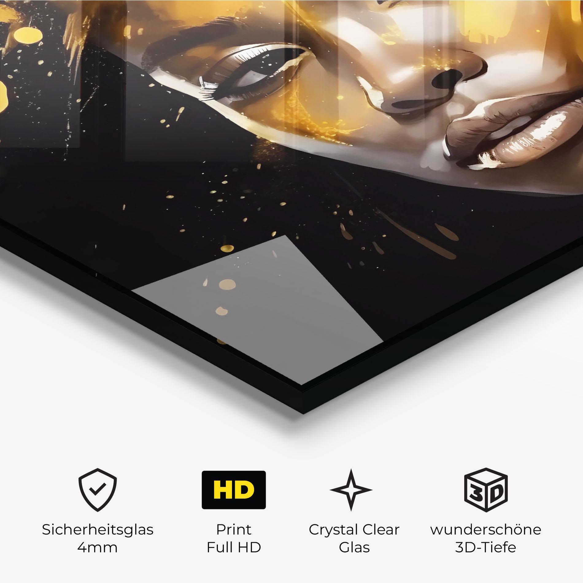 Glasbild African Gold Woman mockup 3