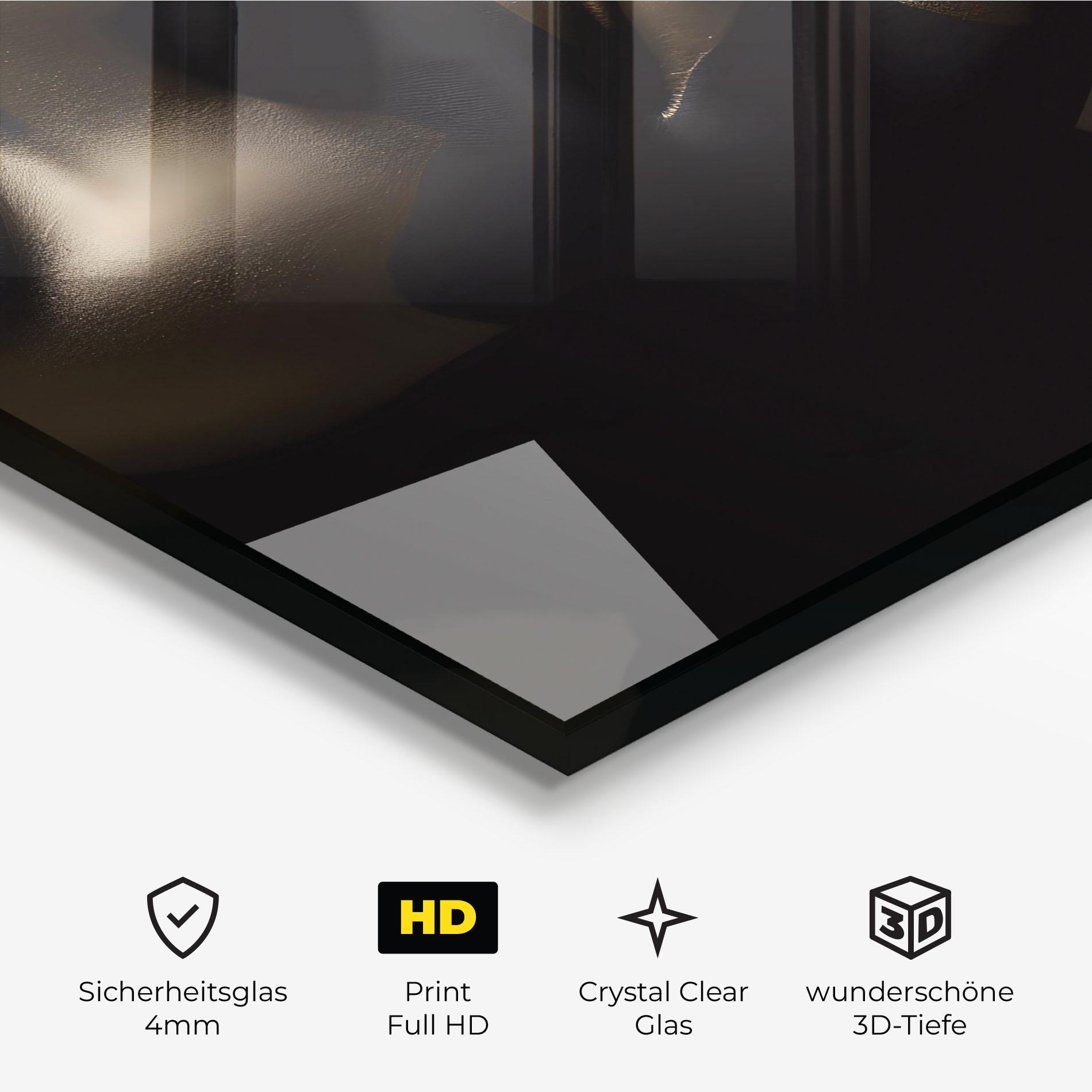 Glasbild Dark Gold Face mockup 3