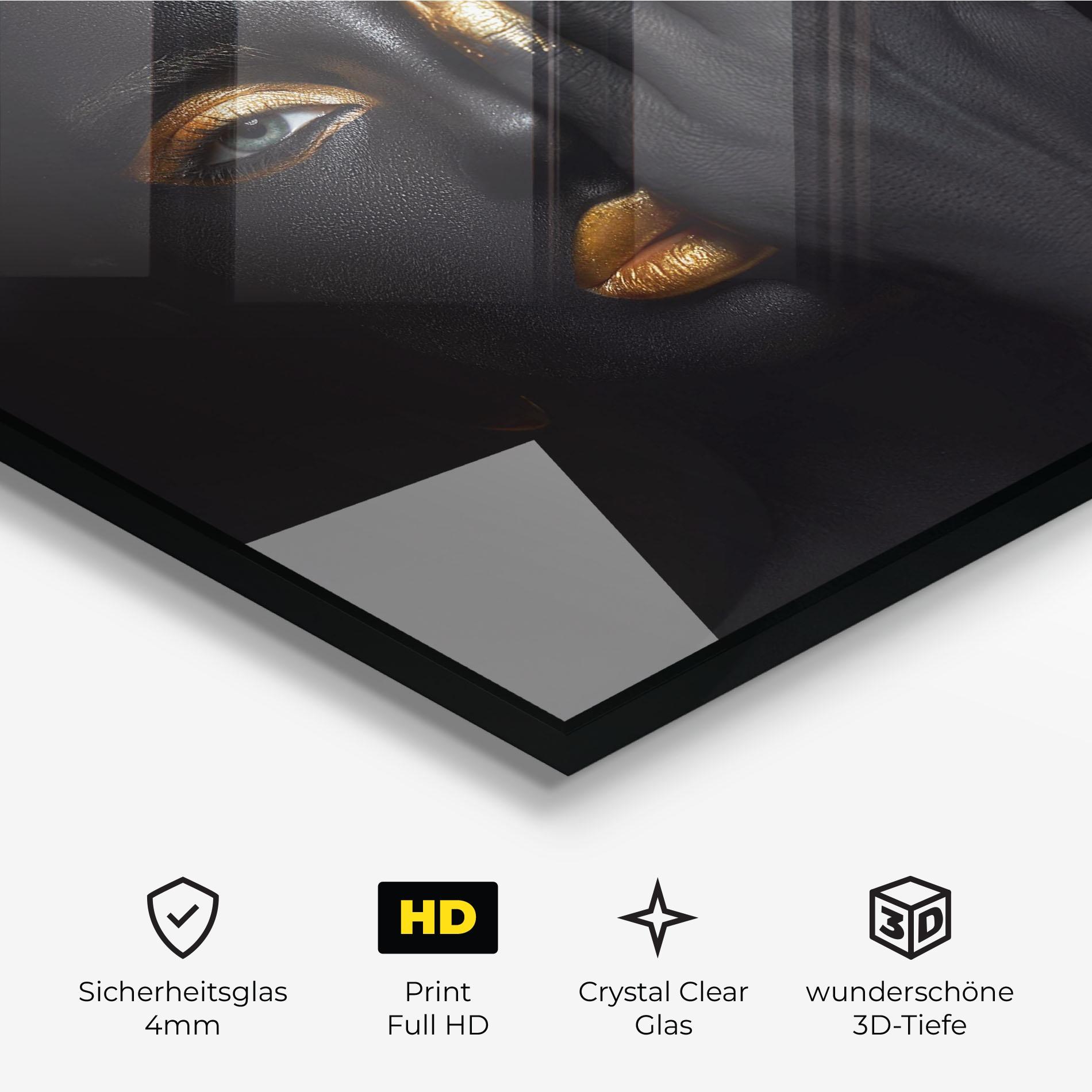 Glasbild Gold Makeup Chain mockup 3