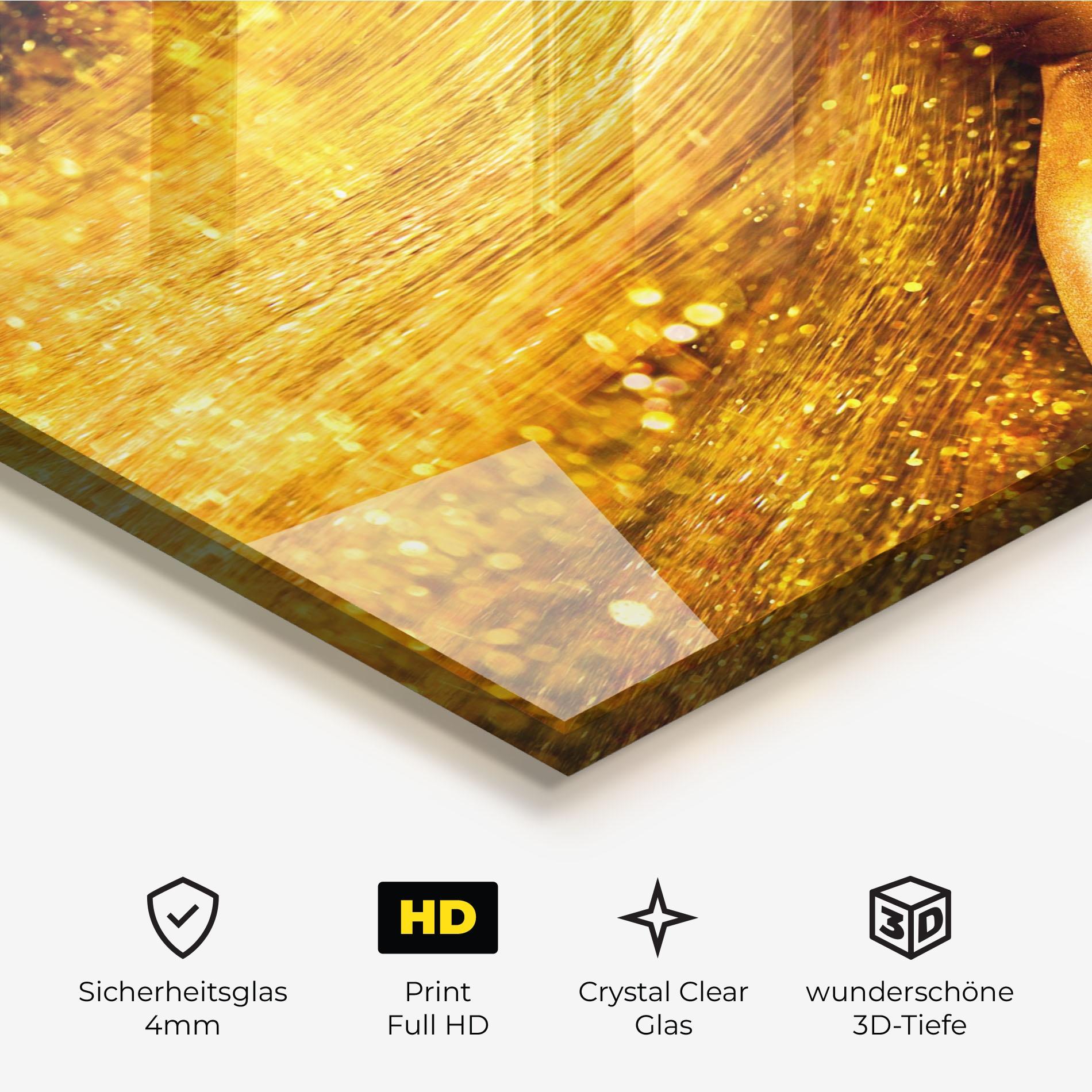 Glasbild Golden Girl mockup 3