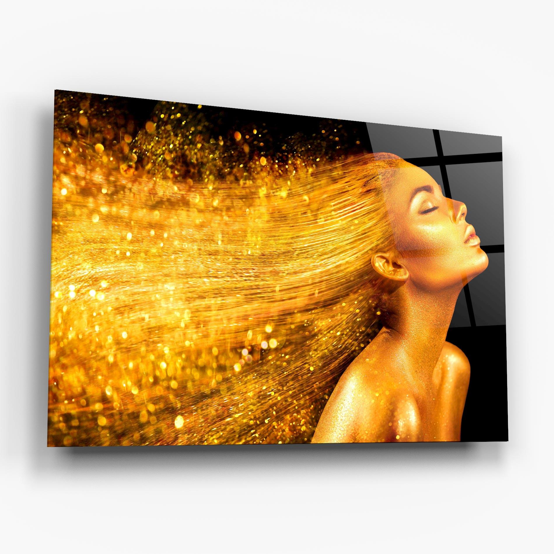 Glasbild Golden Girl mockup 6