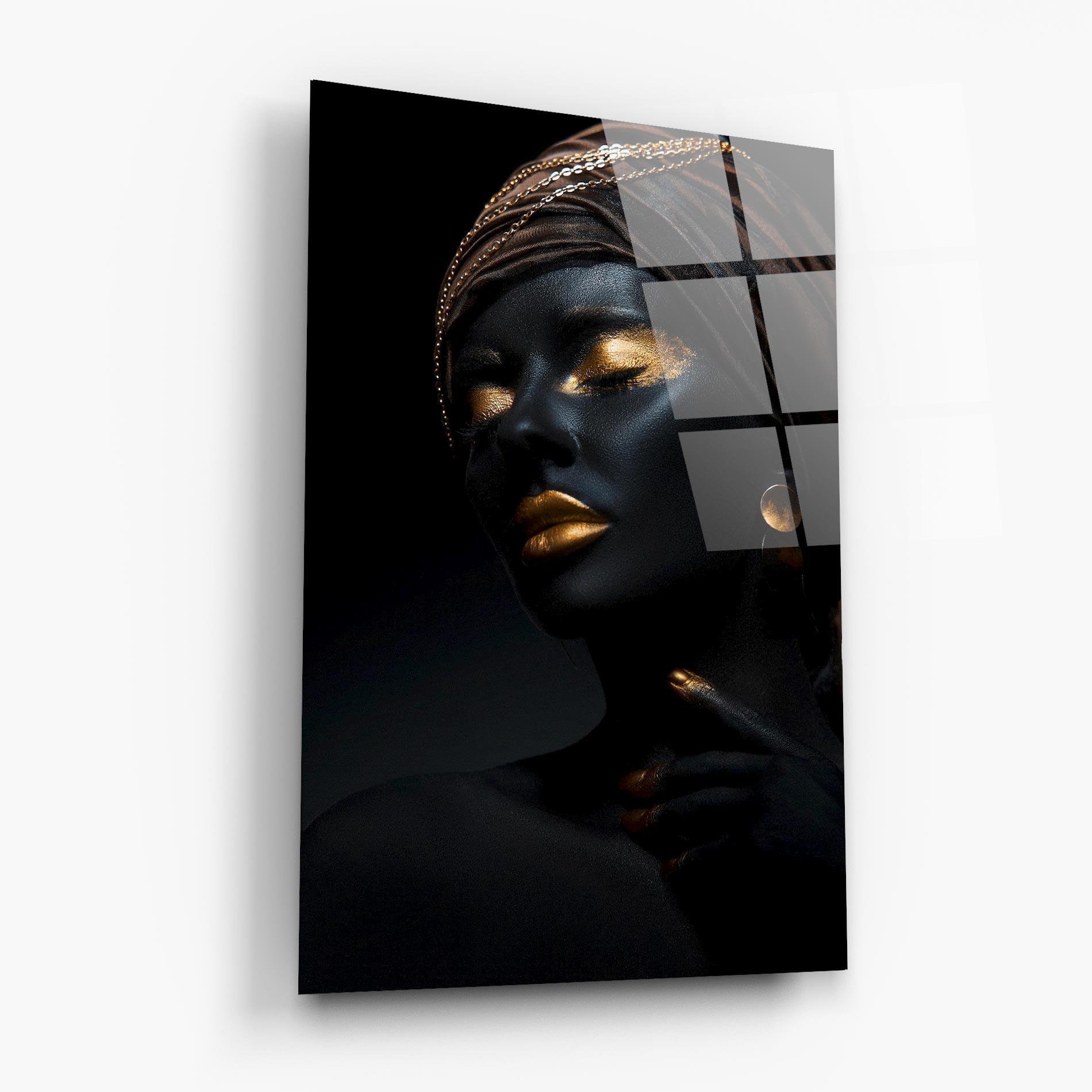 Glasbild Black Gold Skin mockup 6