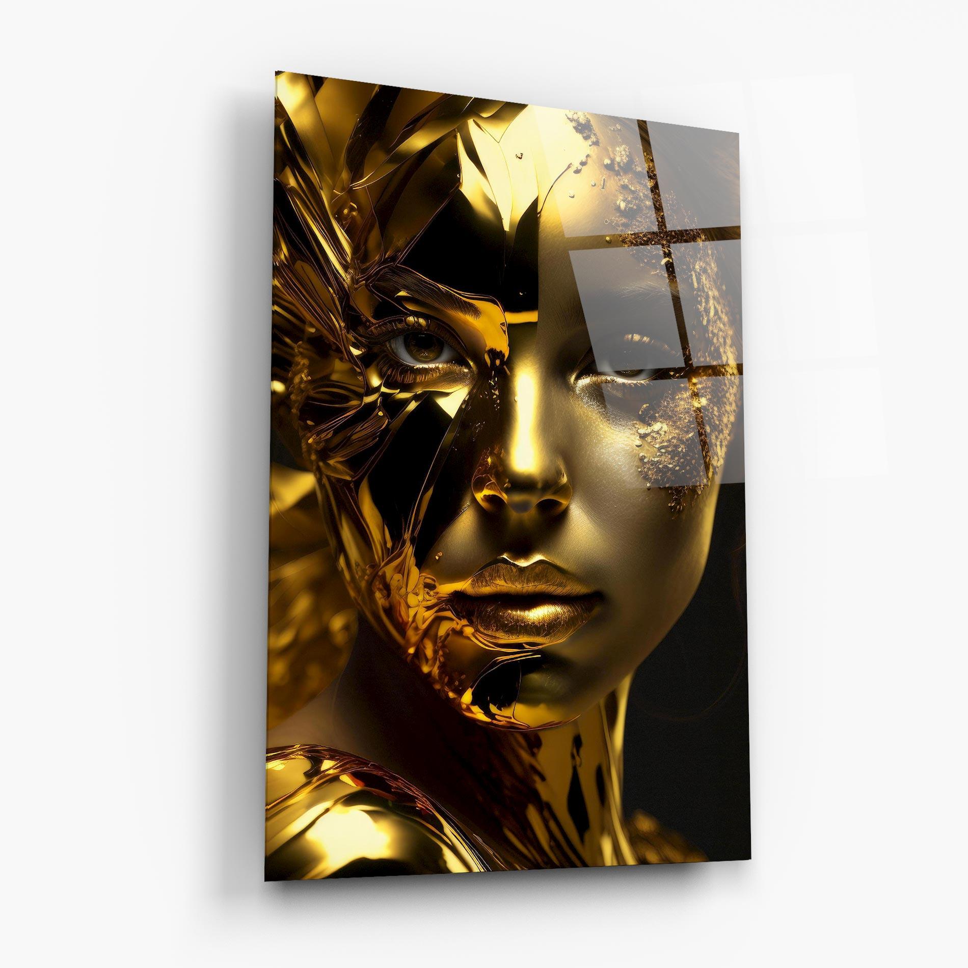 Glasbild Covered By Gold mockup 6