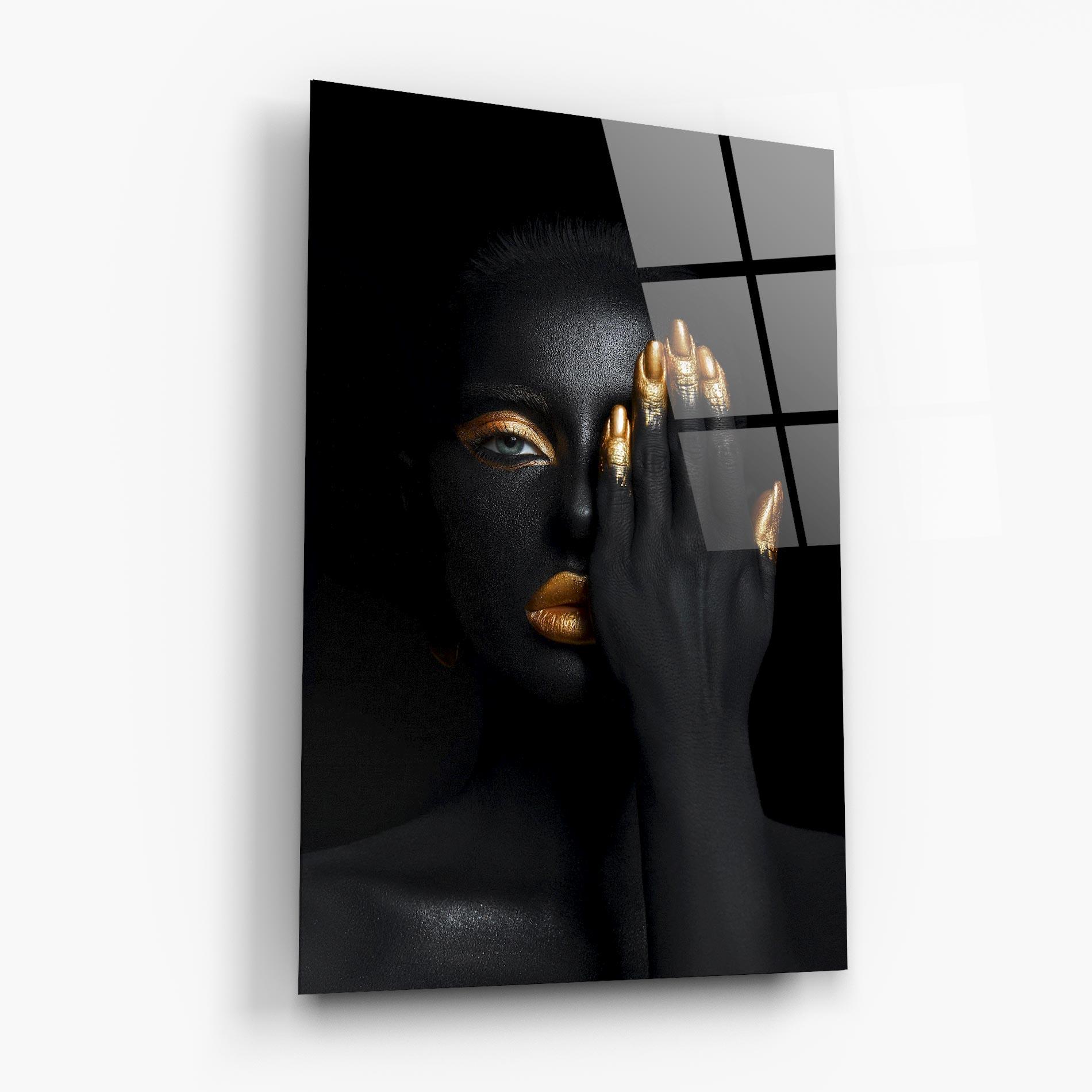 Glasbild Gold Makeup Chain mockup 6