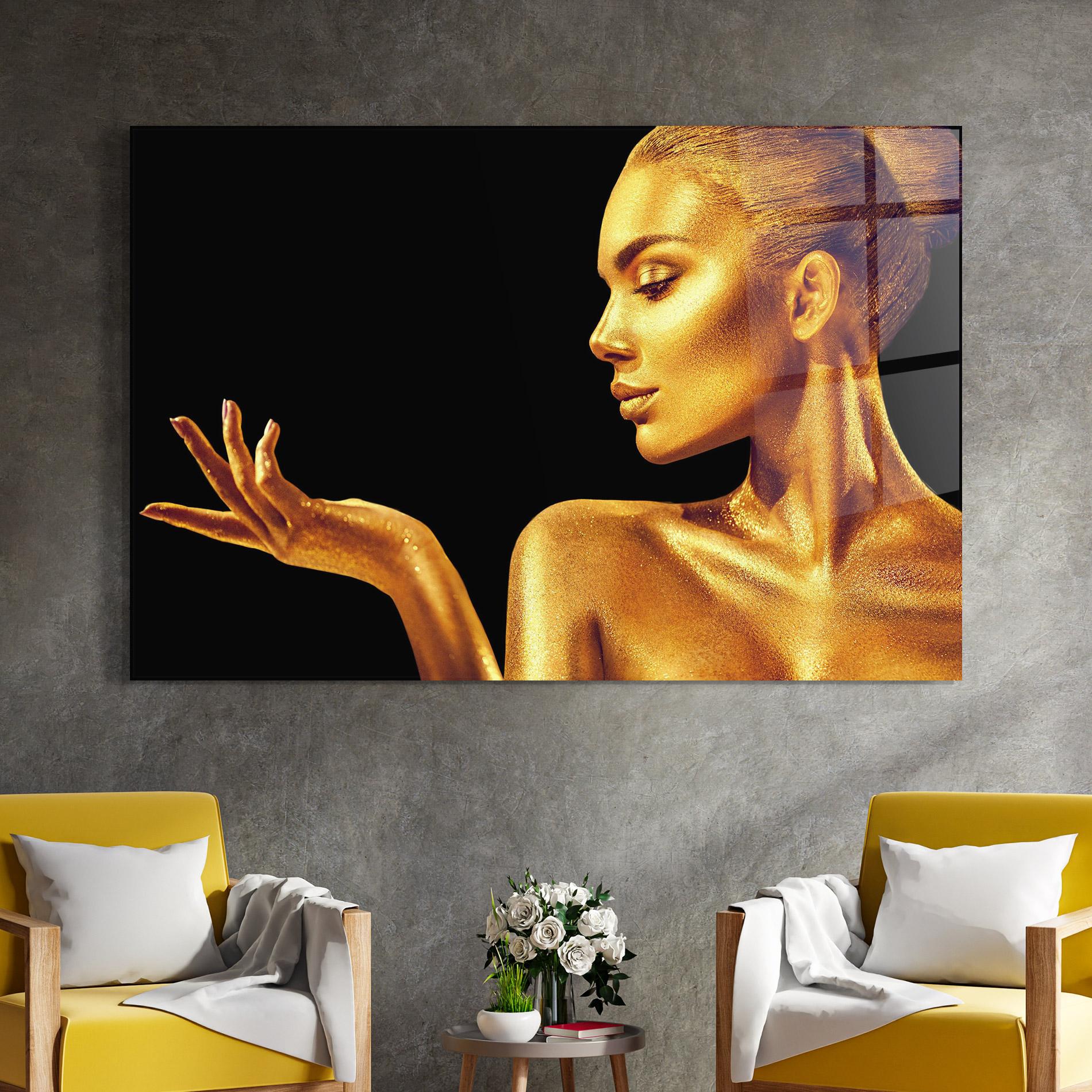 Glasbild Golden Glamour mockup 4