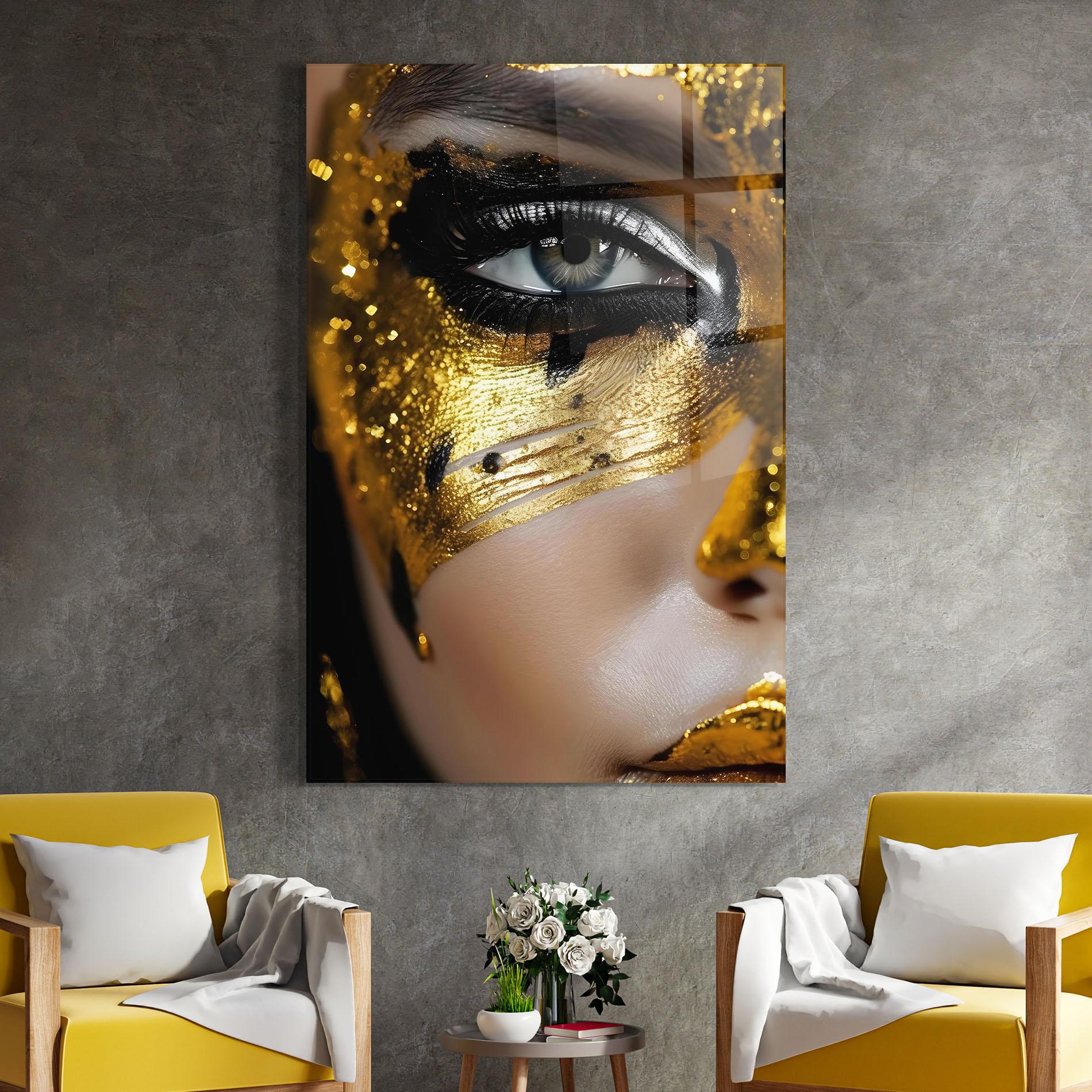 Glasbild Black Gold Eyeliner mockup 4