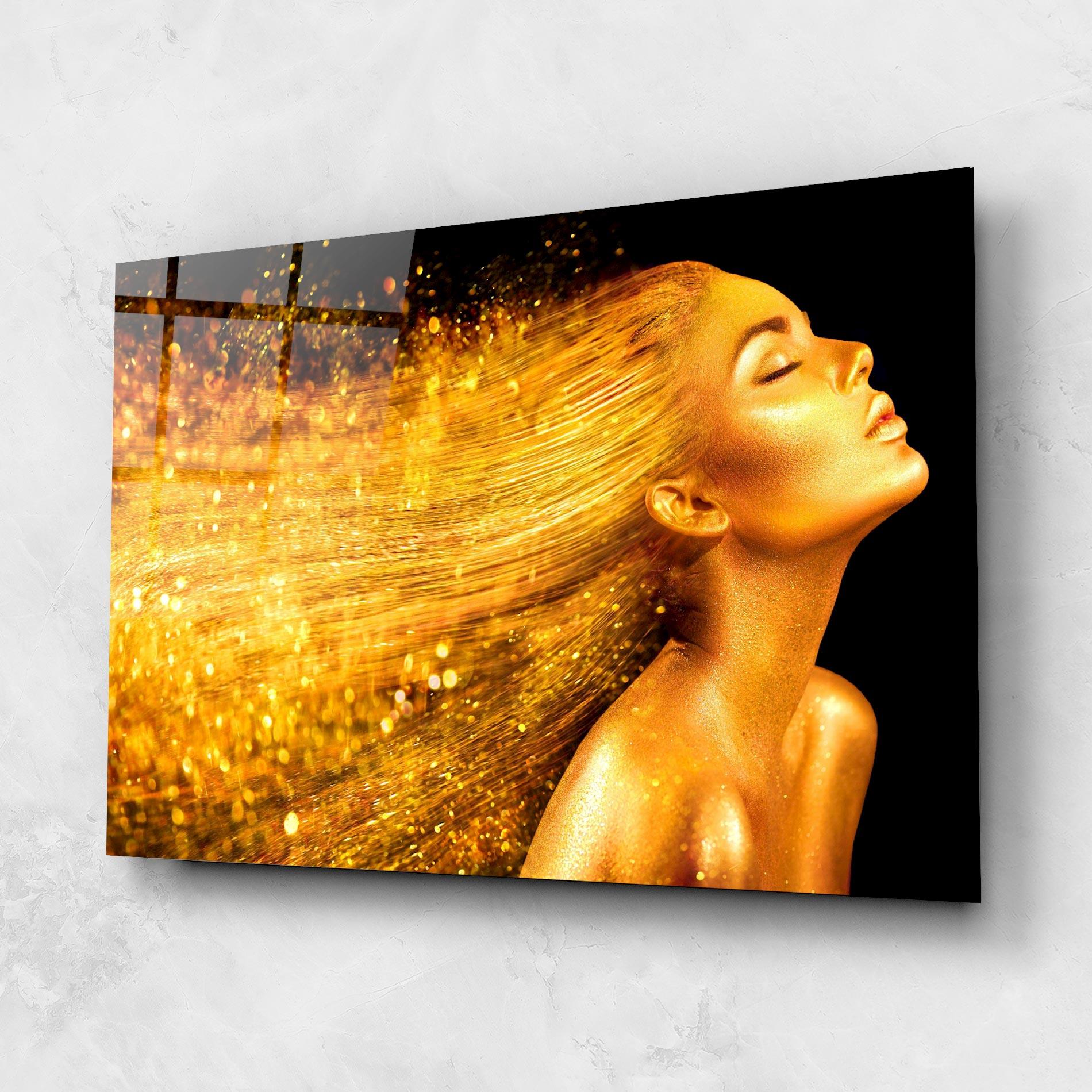 Glasbild Golden Girl mockup 1