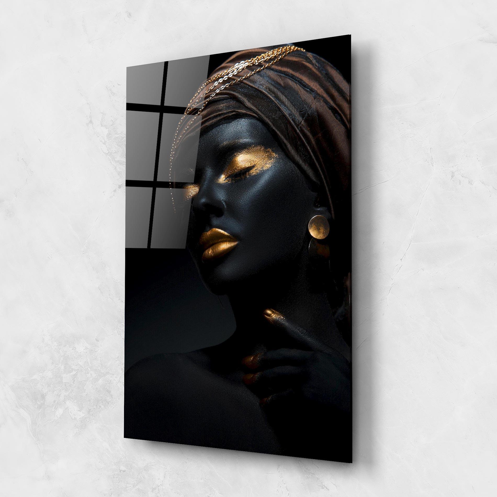 Glasbild Black Gold Skin mockup 1