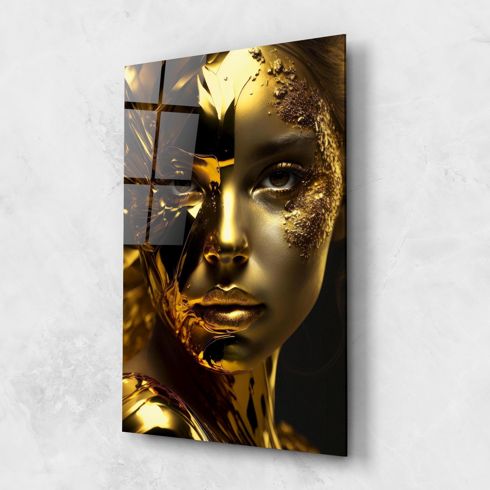 Glasbild Covered By Gold mockup 1