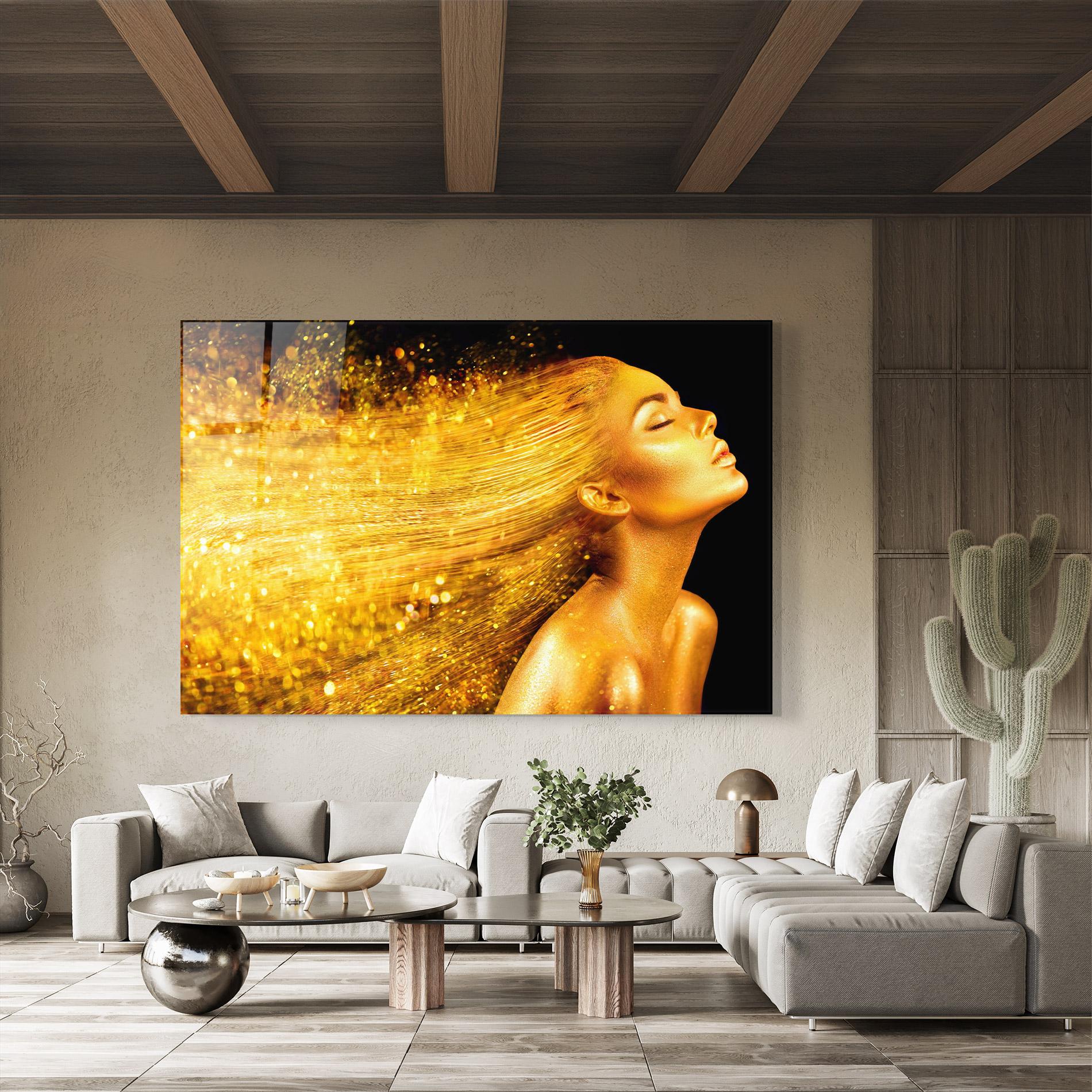 Glasbild Golden Girl mockup 8