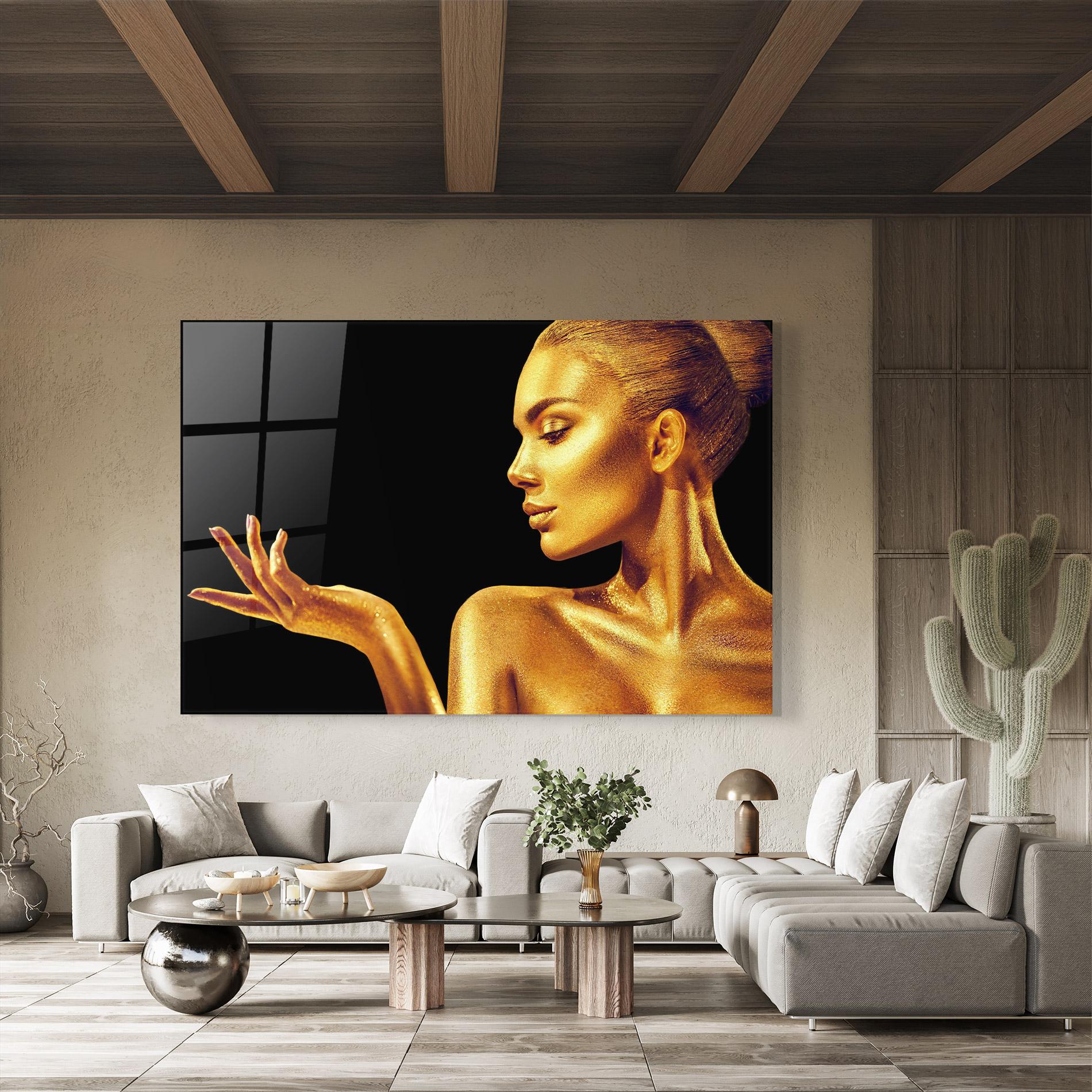 Glasbild Golden Glamour mockup 8